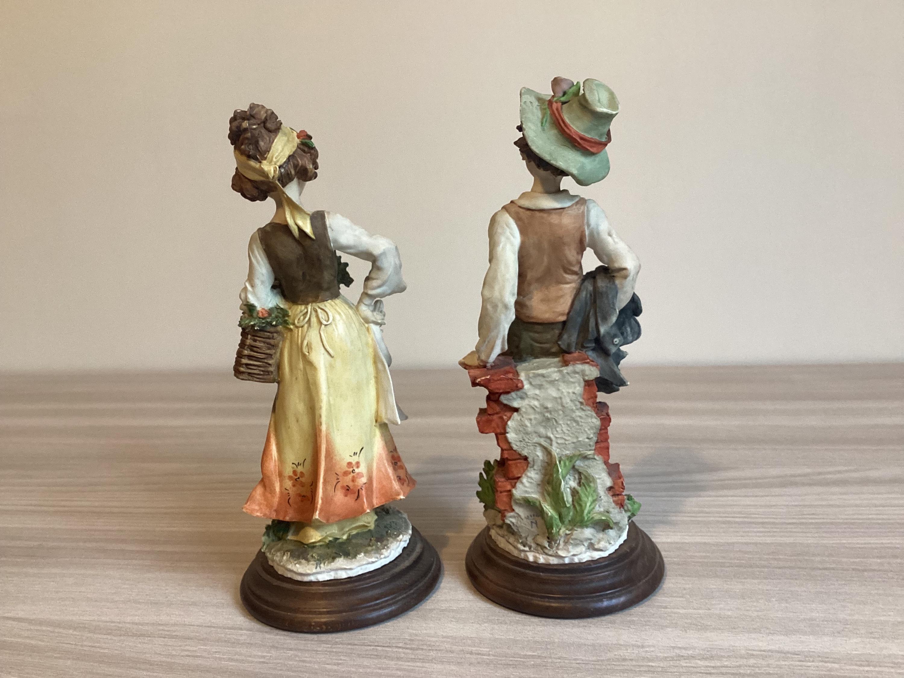 Porcelain Figurine (1970s) Pair Of Capodimonte Statuettes, Giuseppe Armani Florence Made In Italy — photo 5 of 8
