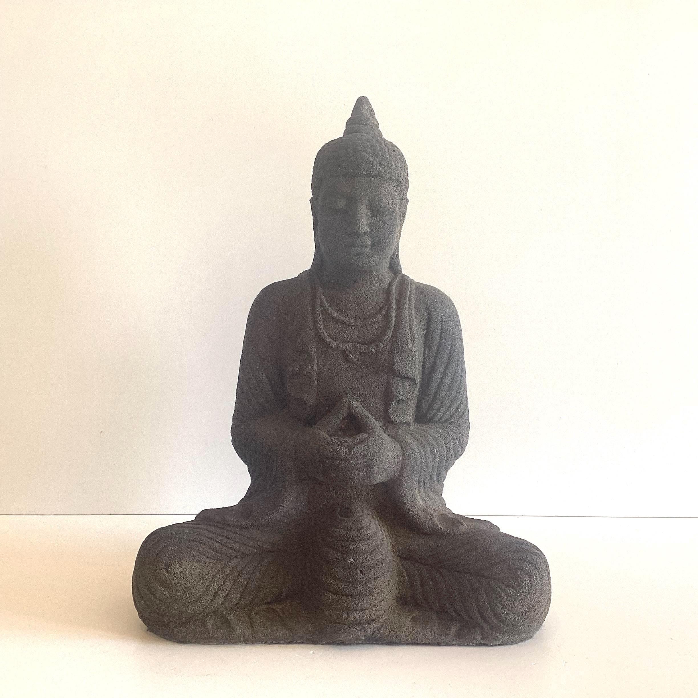 Vintage Sculpture | Thai Buddha Meditation Statue, Java Stone Carving — photo 2 of 9