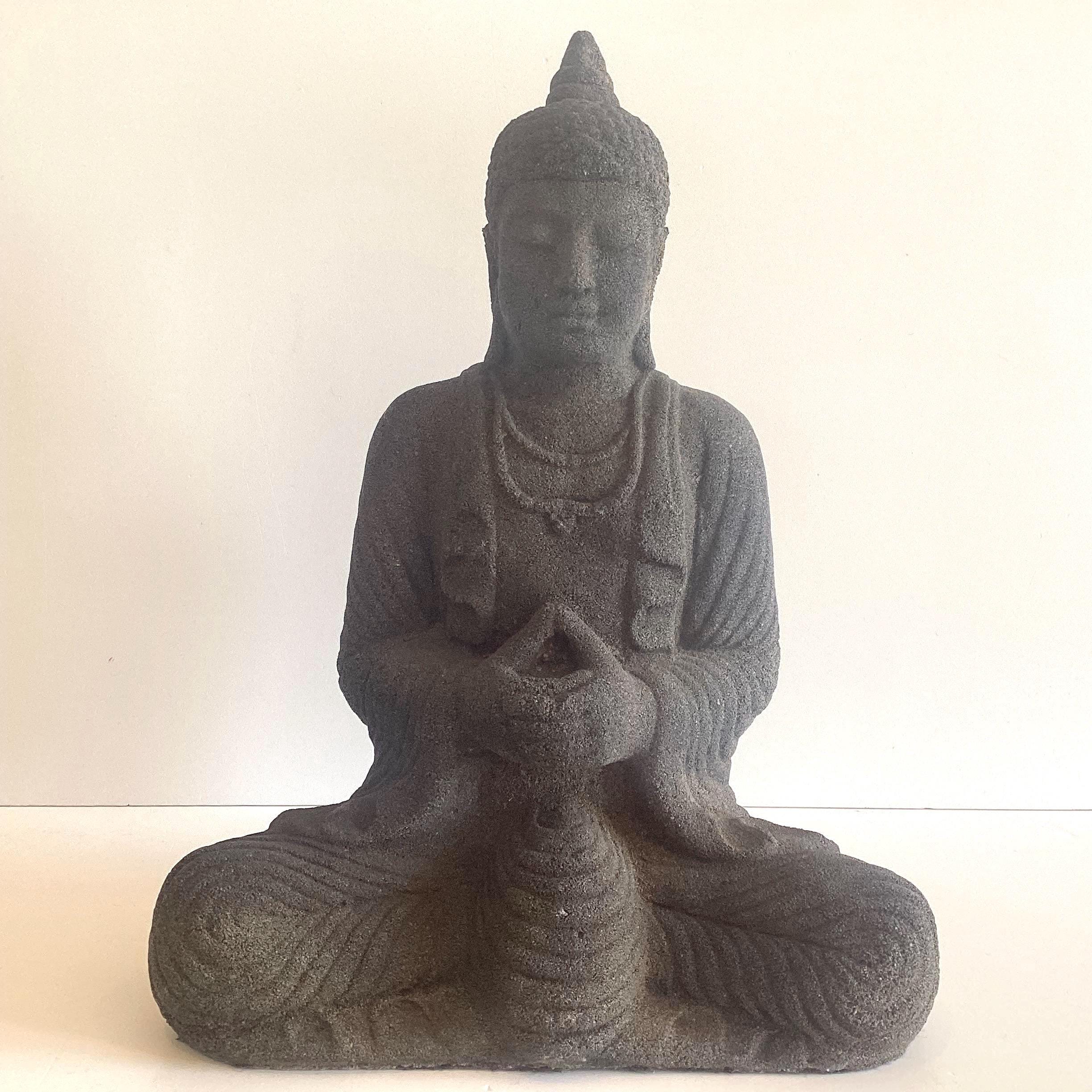 Vintage Sculpture | Thai Buddha Meditation Statue, Java Stone Carving — photo 3 of 9