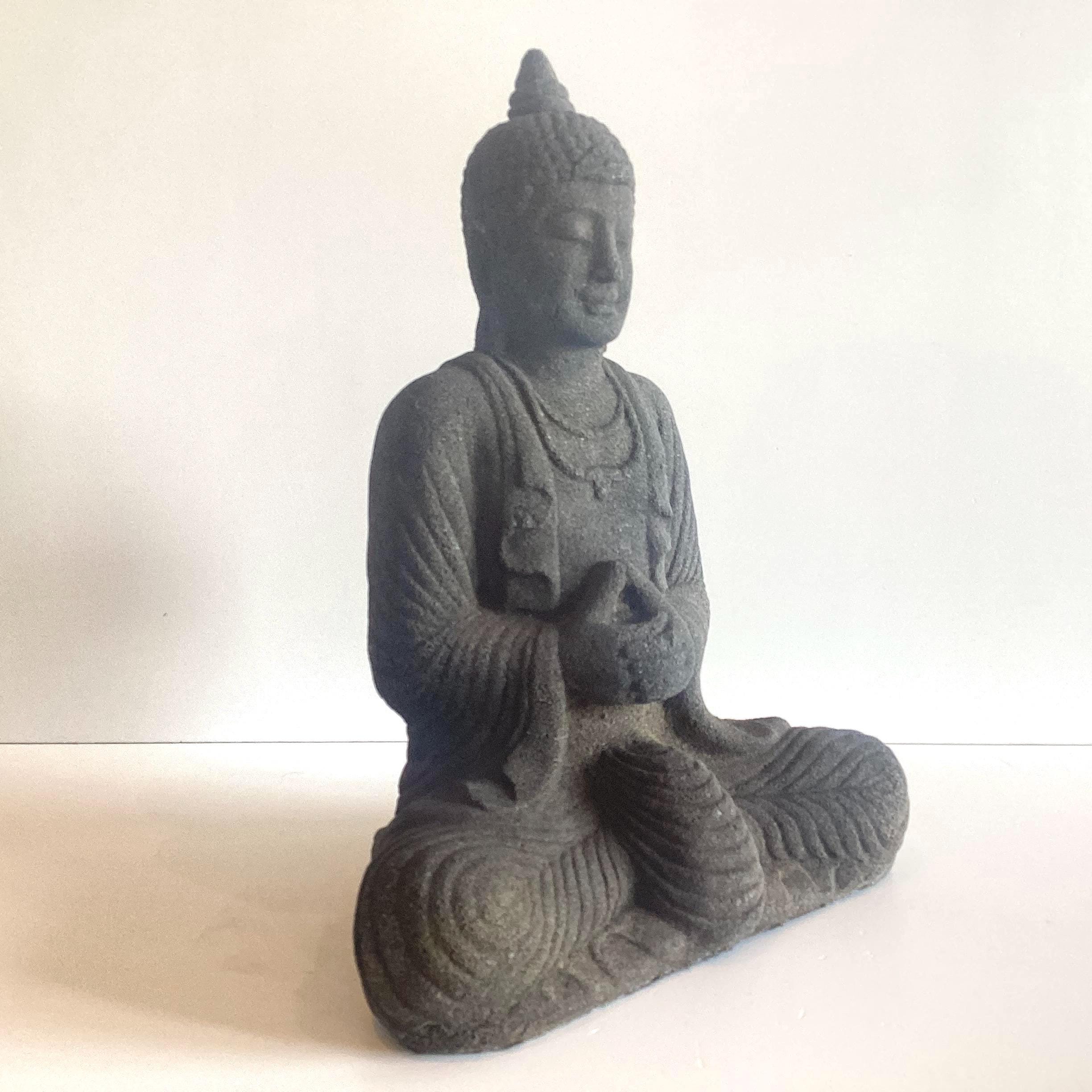 Vintage Sculpture | Thai Buddha Meditation Statue, Java Stone Carving — photo 4 of 9