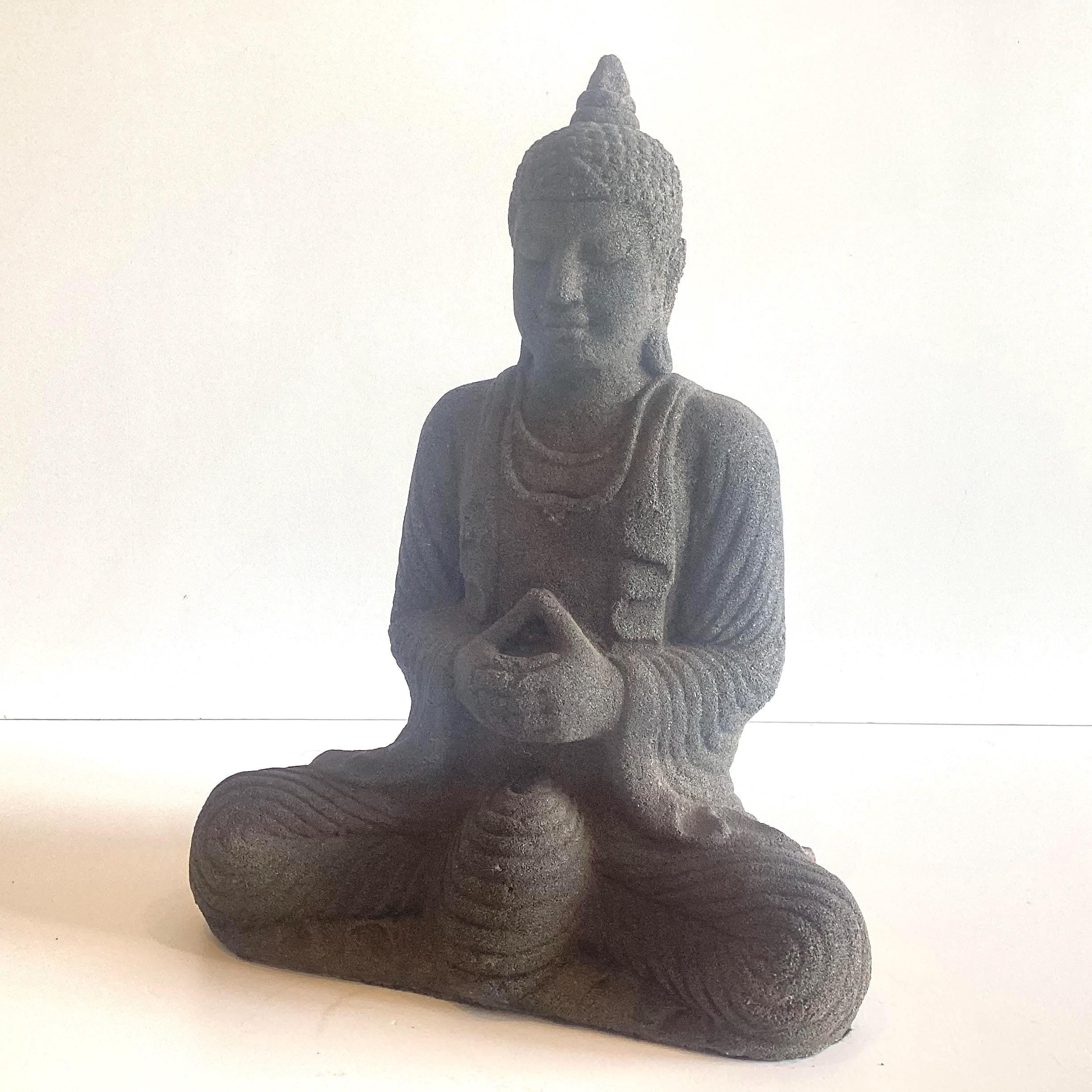 Vintage Sculpture | Thai Buddha Meditation Statue, Java Stone Carving — photo 5 of 9