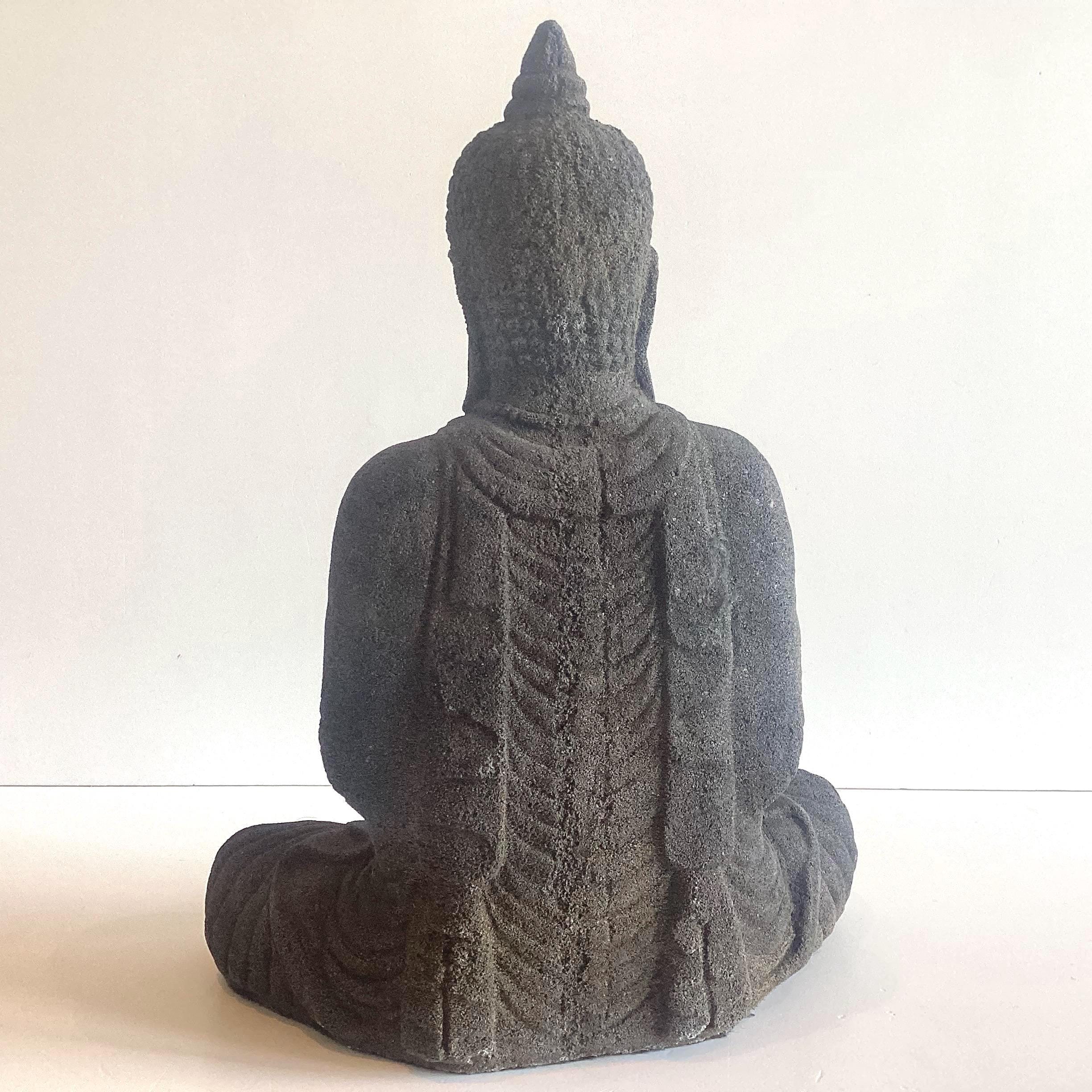 Vintage Sculpture | Thai Buddha Meditation Statue, Java Stone Carving — photo 6 of 9