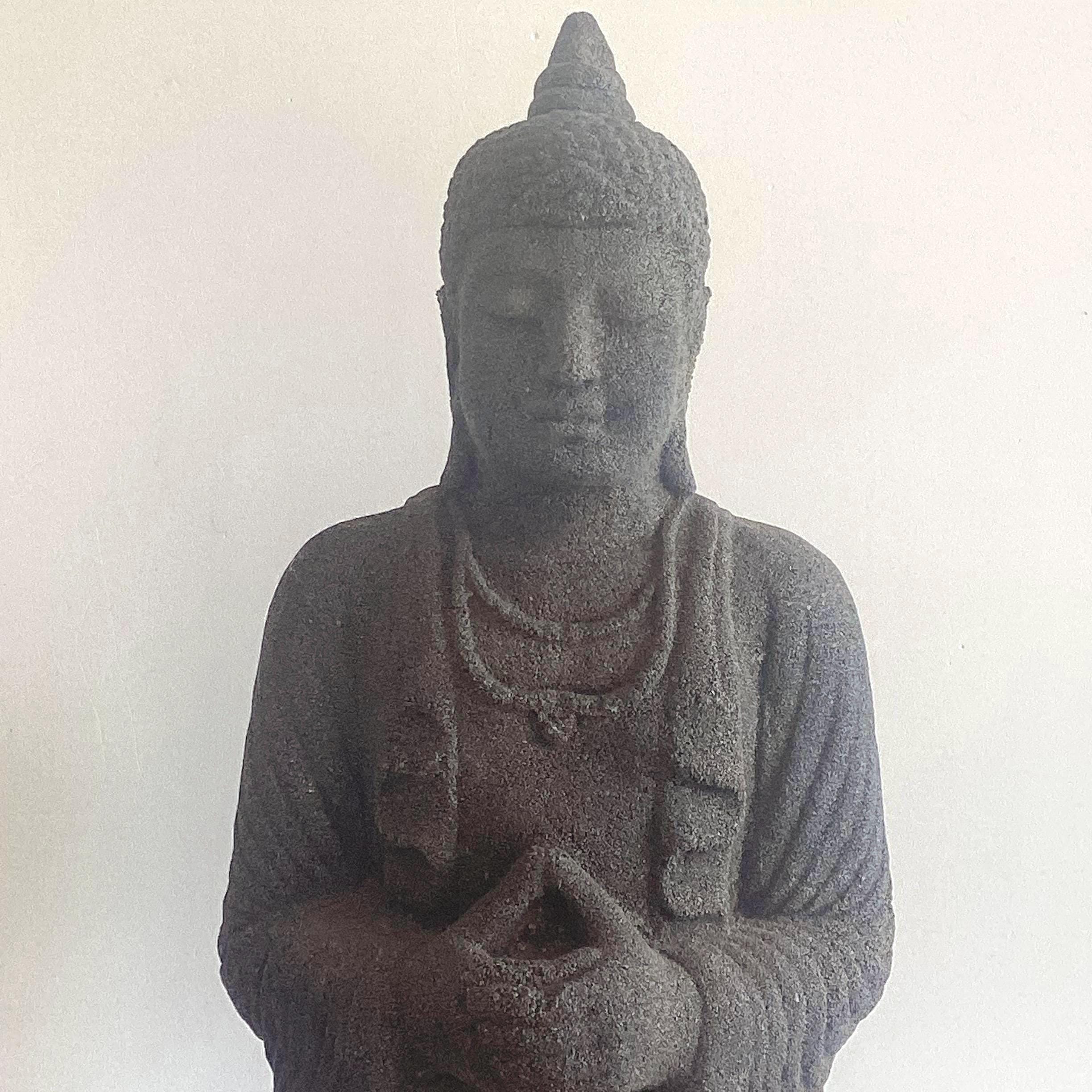 Vintage Sculpture | Thai Buddha Meditation Statue, Java Stone Carving — photo 7 of 9