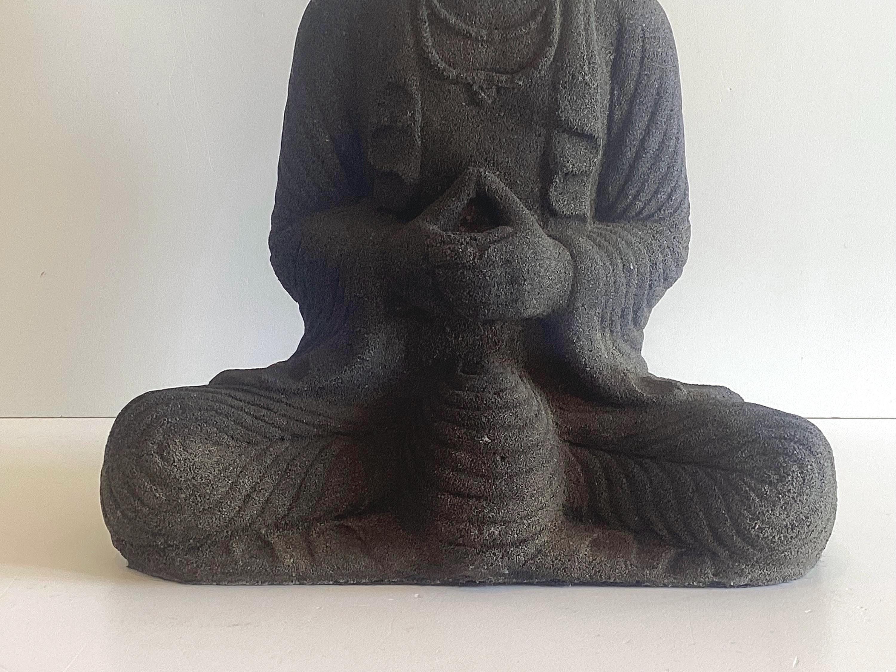 Vintage Sculpture | Thai Buddha Meditation Statue, Java Stone Carving — photo 8 of 9
