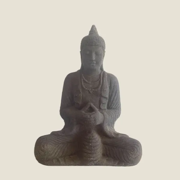 Vintage Sculpture | Thai Buddha Meditation Statue, Java Stone Carving