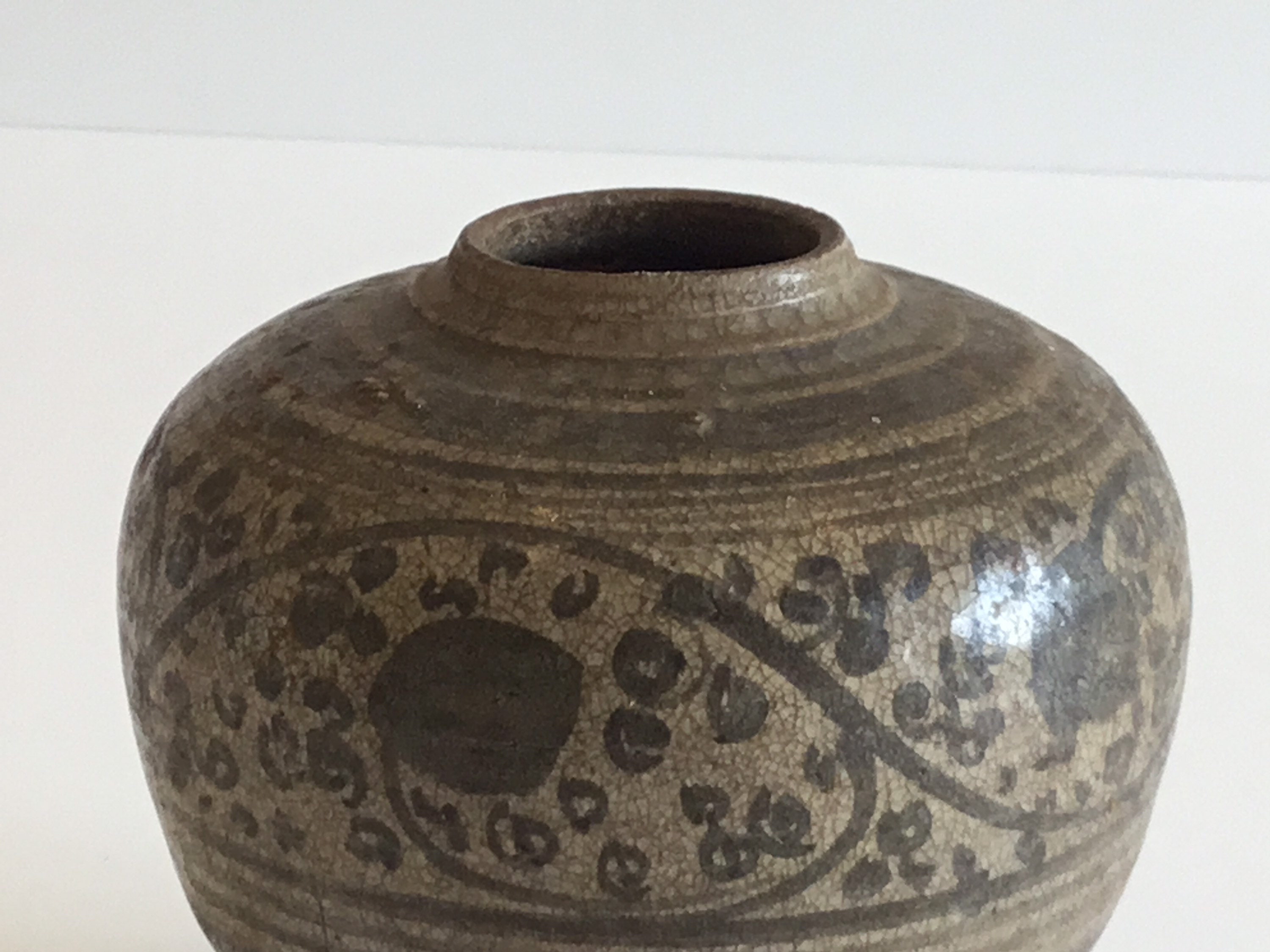 Vintage Collectible Rare Vase (15th Century) Thai Kalong Ware – Northern Thailand Pottery — photo 5 of 11