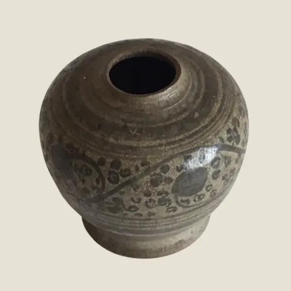 Vintage Collectible Rare Vase (15th Century) Thai Kalong Ware – Northern Thailand Pottery