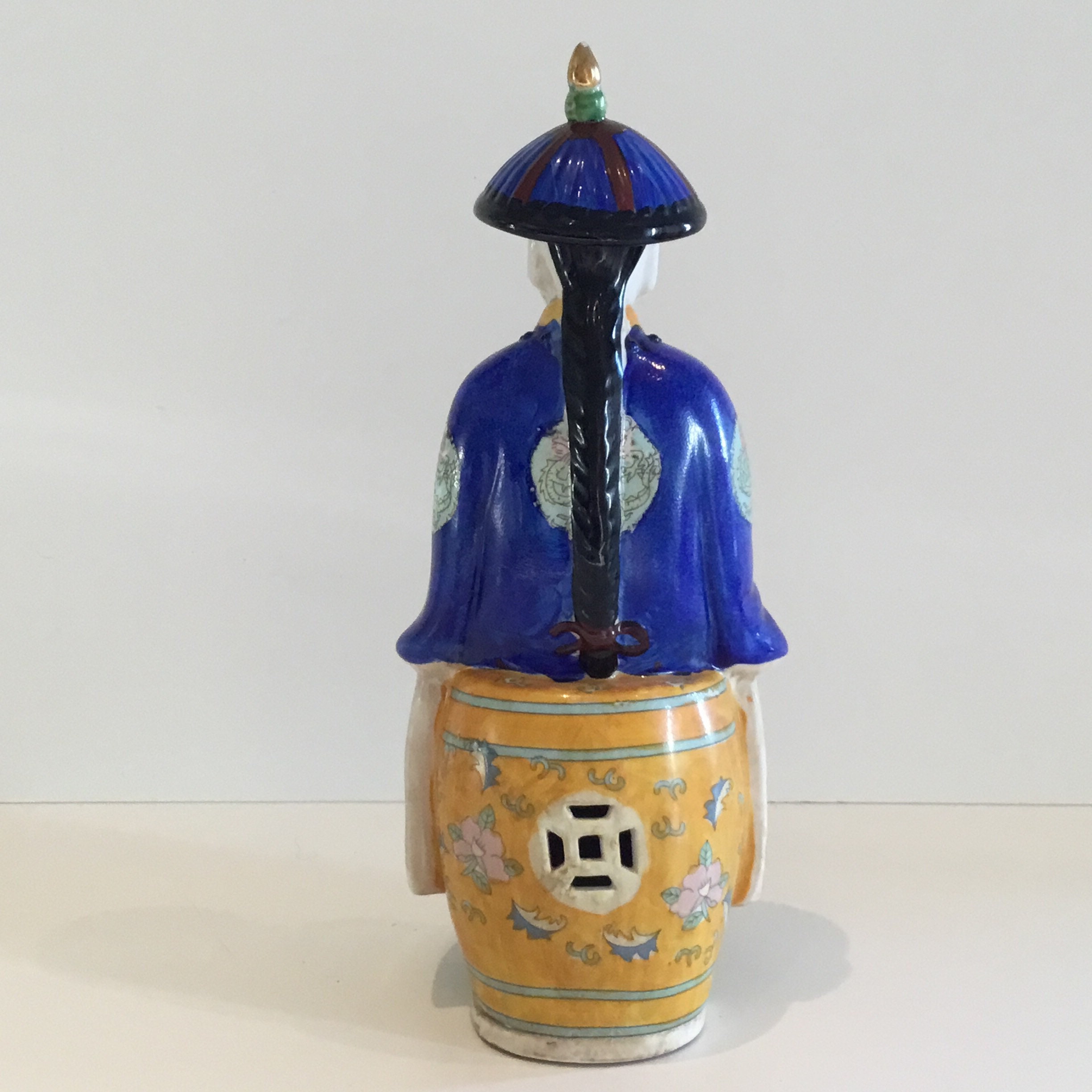 Vintage Porcelain Figurine | 1950s Chinese Emperor Hand-Painted, Collectible Statue — photo 5 of 10