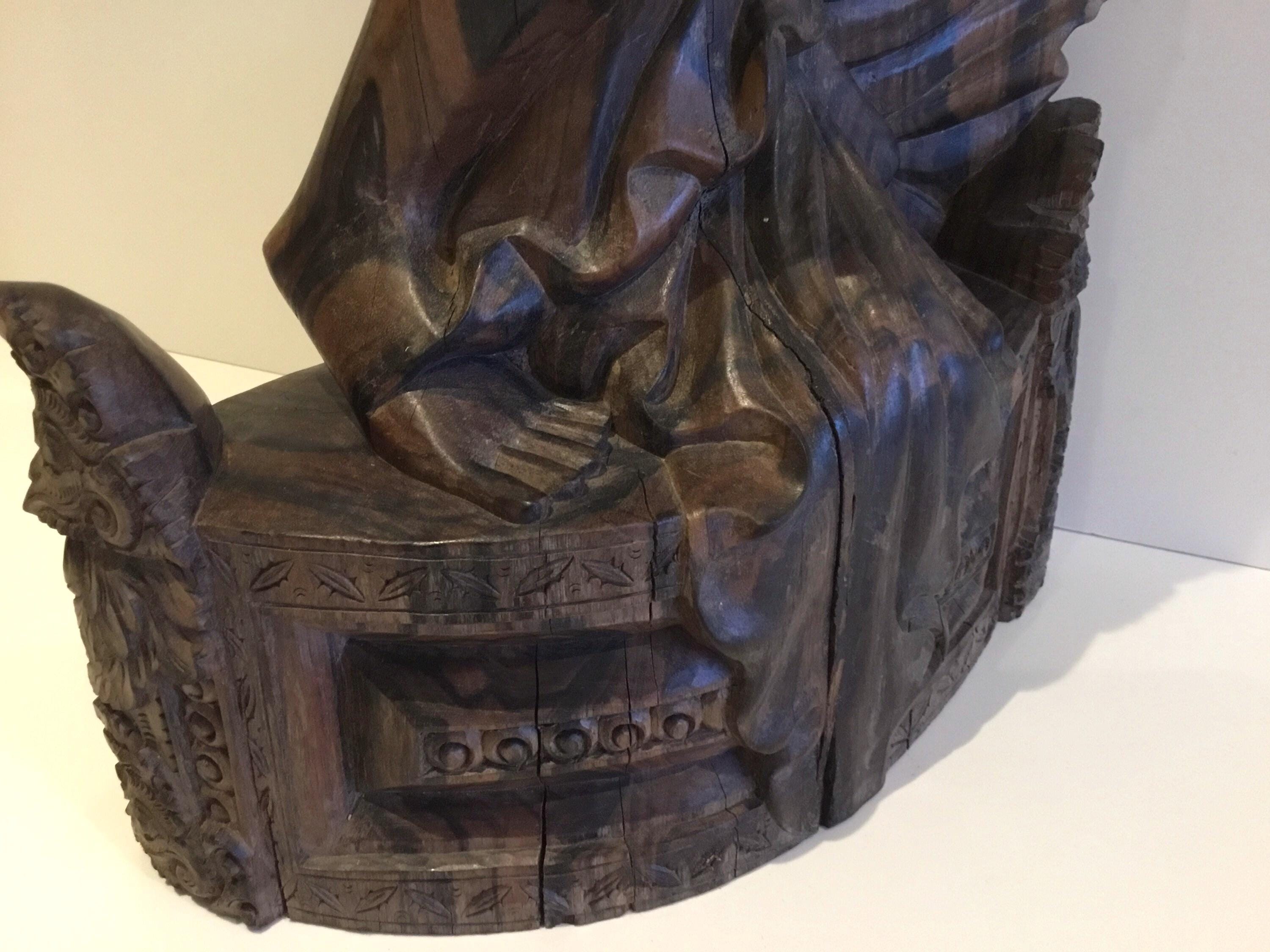 Museum Balinese Sculpture | 1900s Coromandel Wood Dancer, Massive 81cm Collector Piece — photo 11 of 11