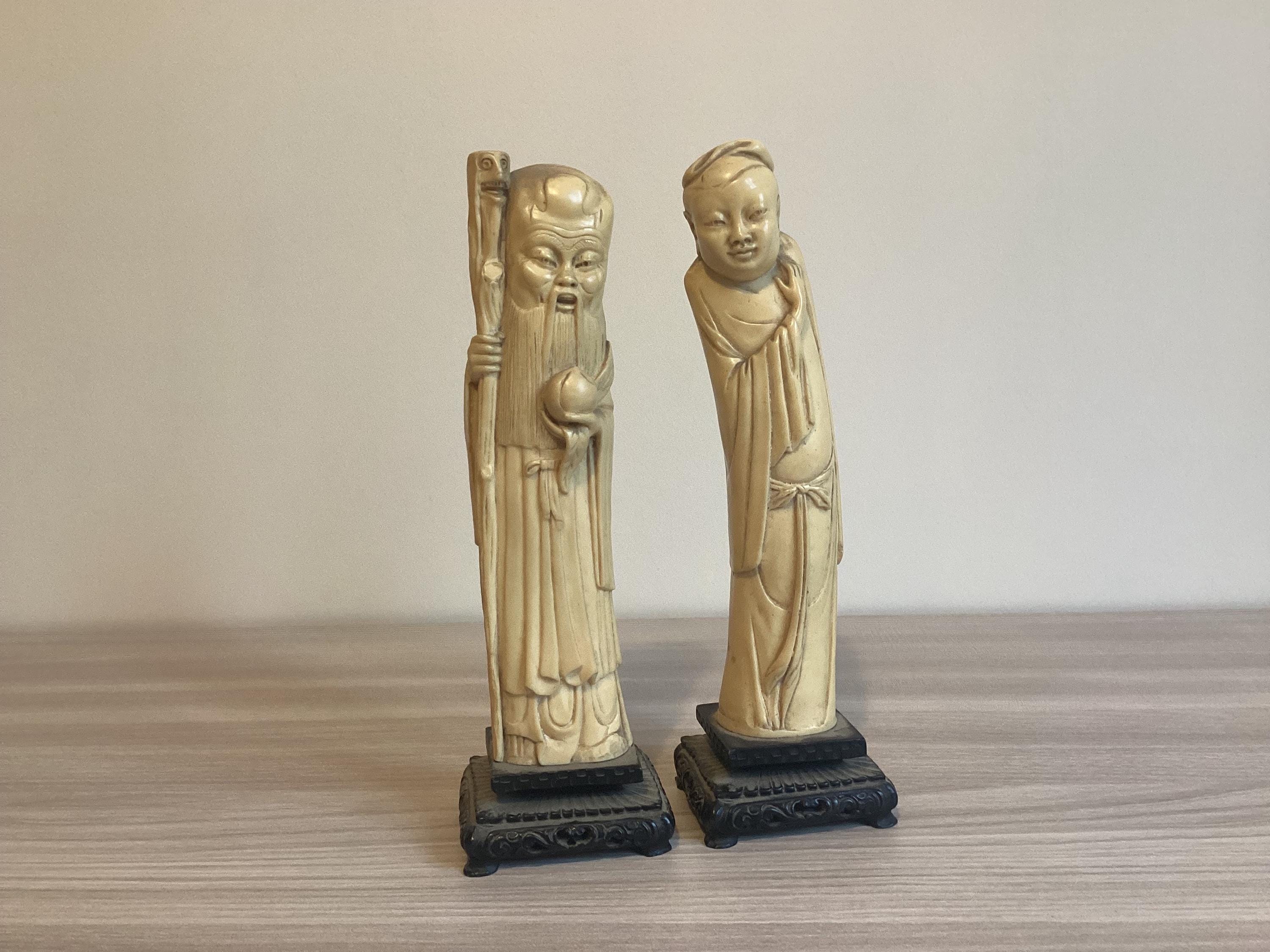 Vintage Sculpture | 1950s Ivory Solid Resin Statue Made In China — photo 2 of 9