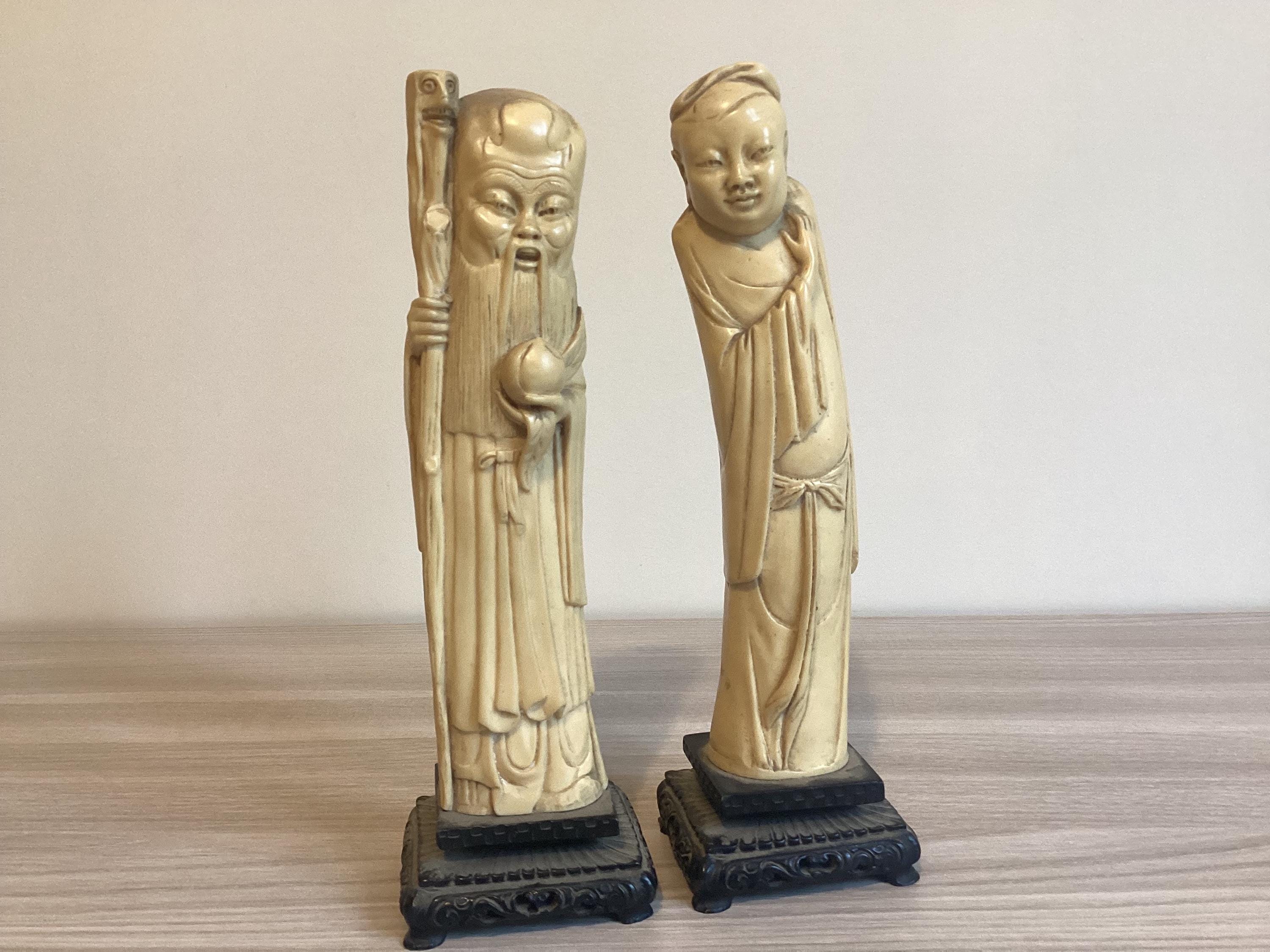 Vintage Sculpture | 1950s Ivory Solid Resin Statue Made In China — photo 3 of 9