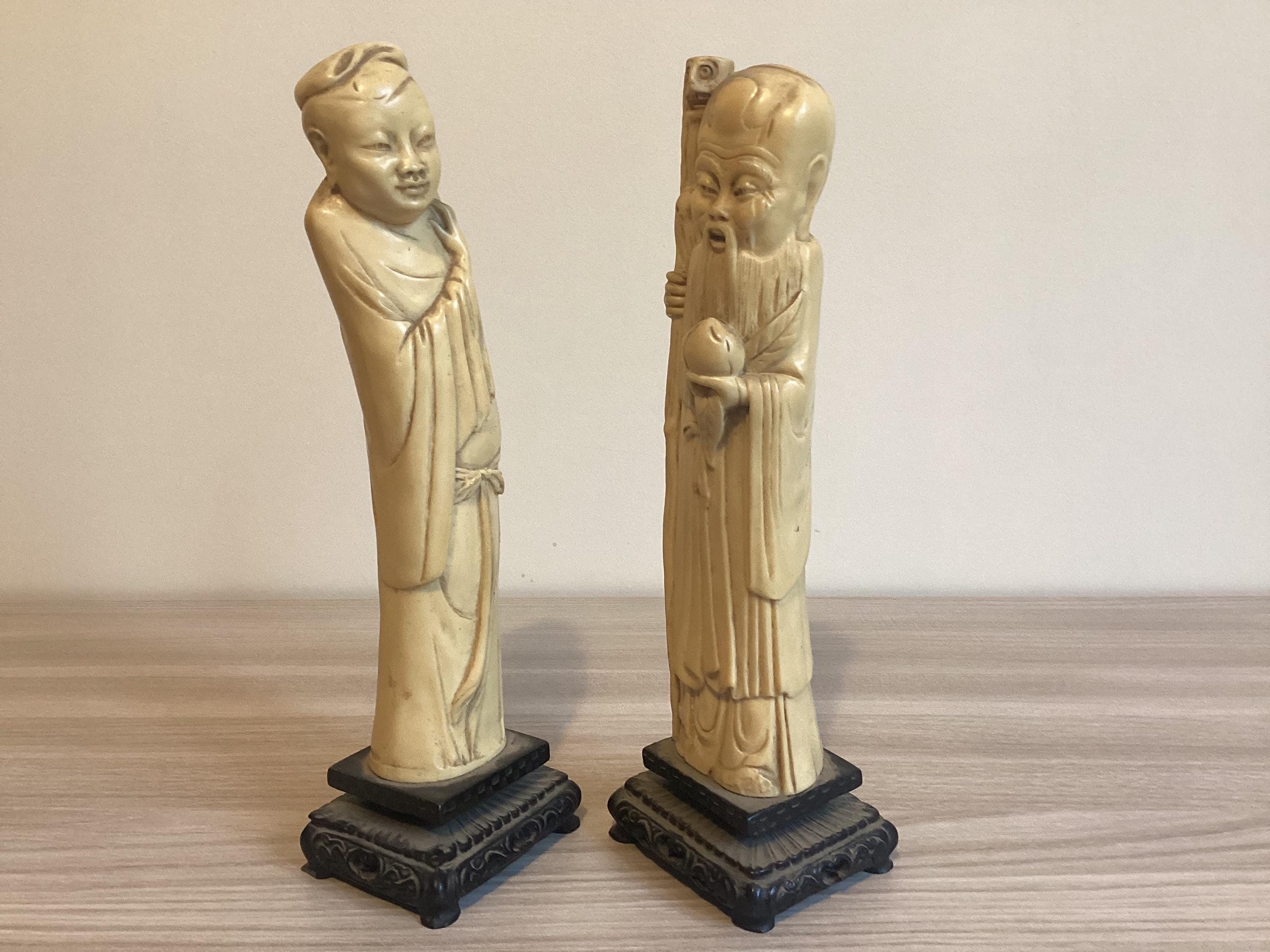 Vintage Sculpture | 1950s Ivory Solid Resin Statue Made In China — photo 4 of 9