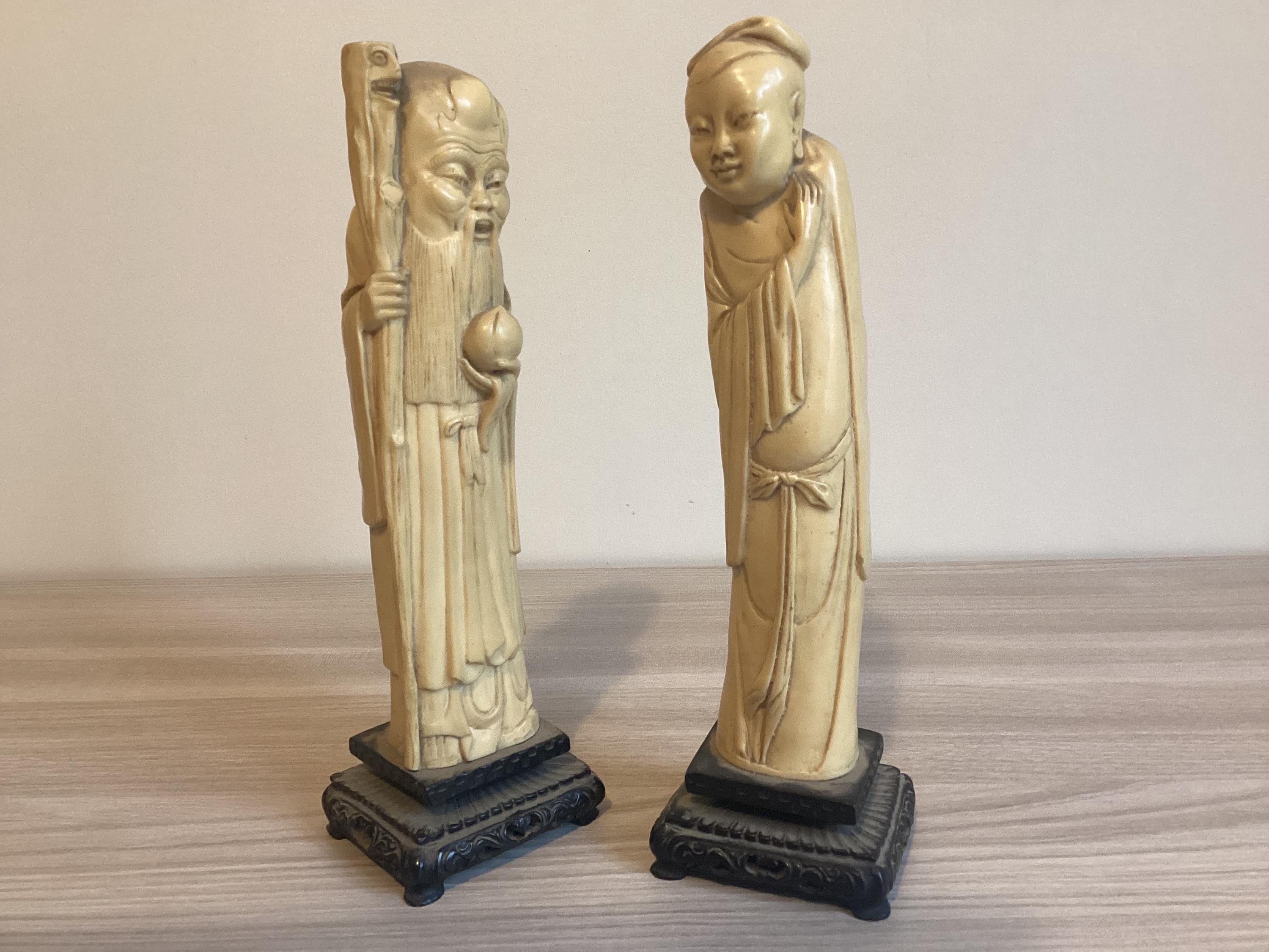Vintage Sculpture | 1950s Ivory Solid Resin Statue Made In China — photo 6 of 9