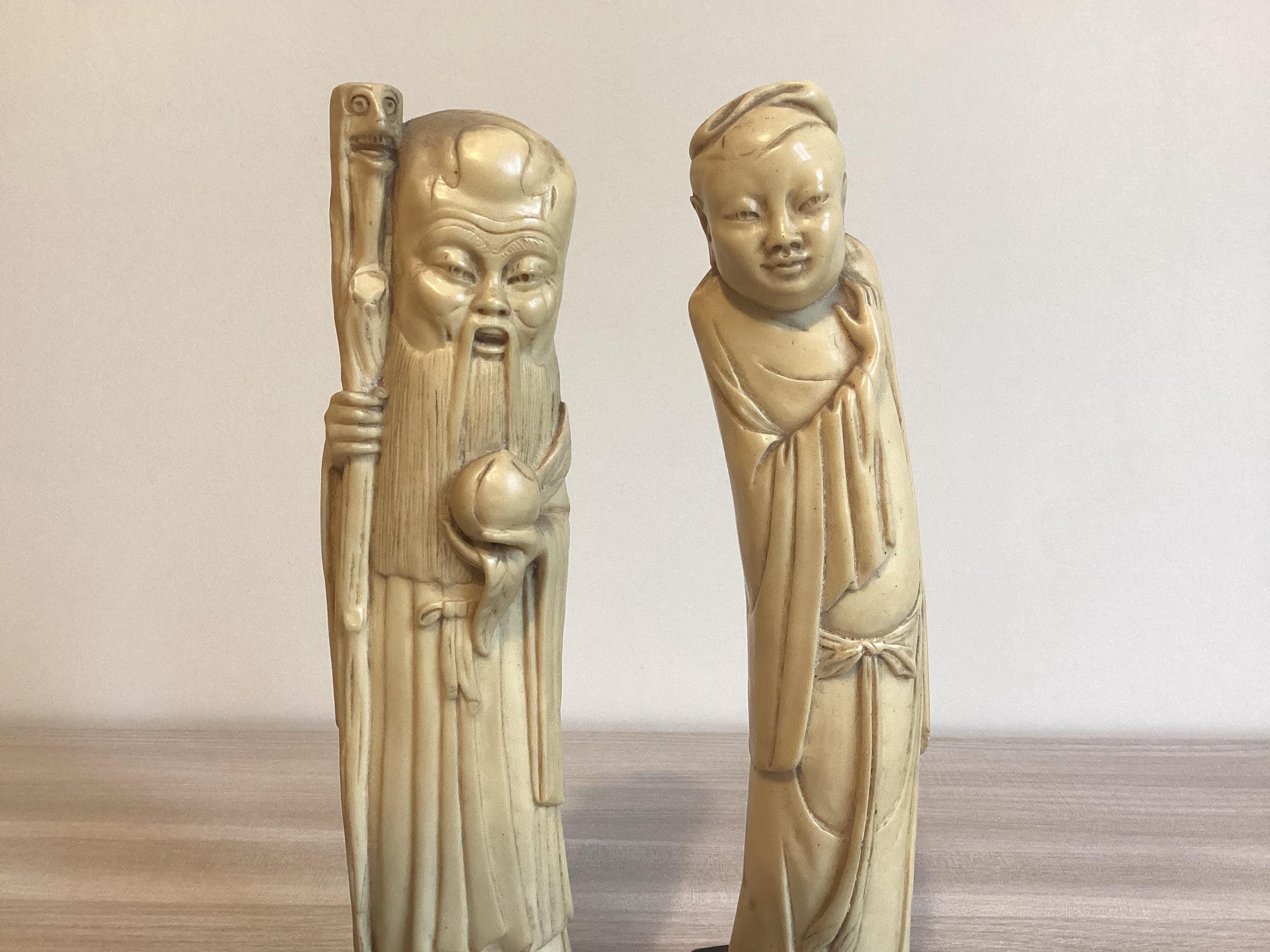 Vintage Sculpture | 1950s Ivory Solid Resin Statue Made In China — photo 7 of 9