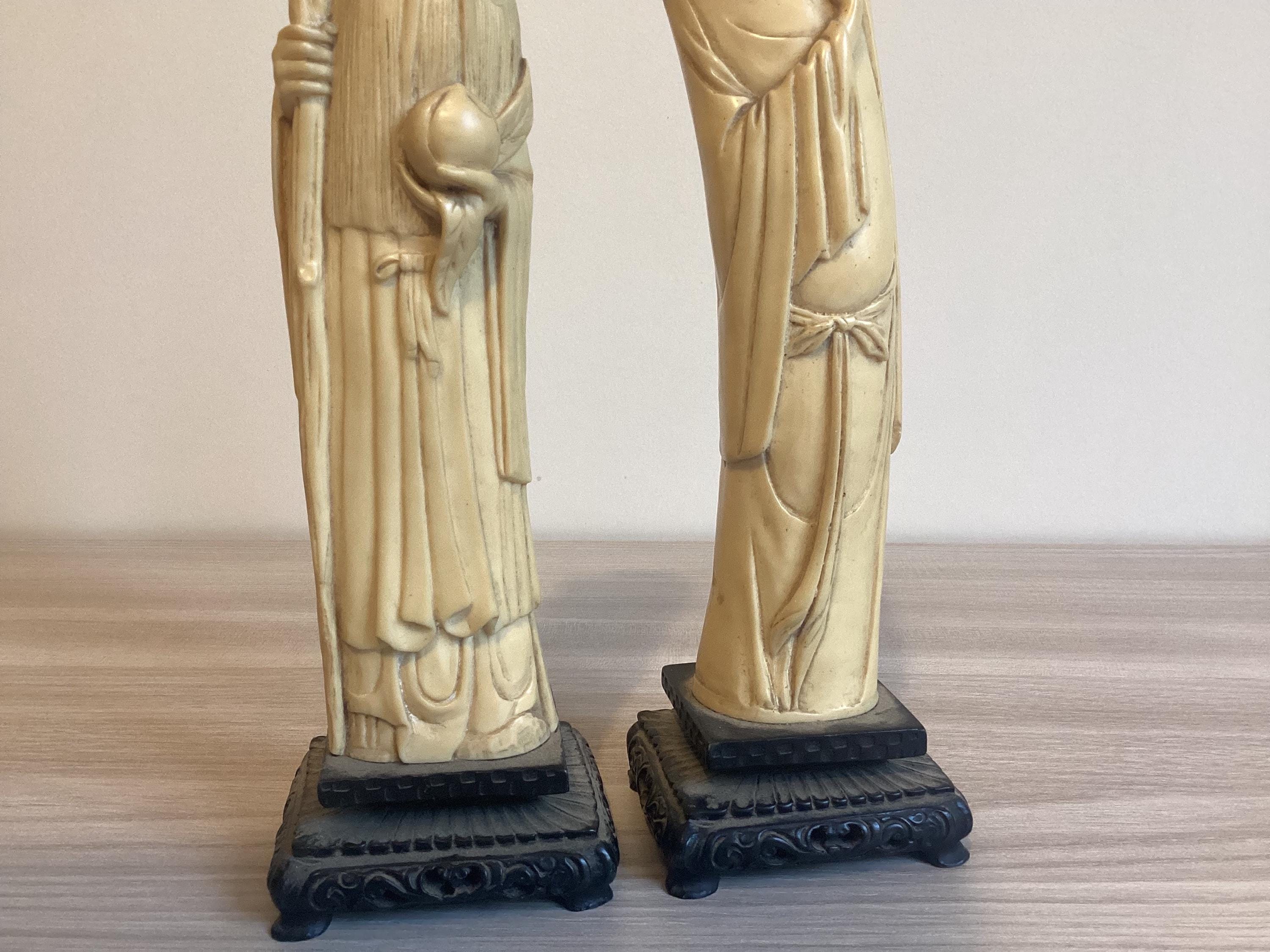 Vintage Sculpture | 1950s Ivory Solid Resin Statue Made In China — photo 8 of 9