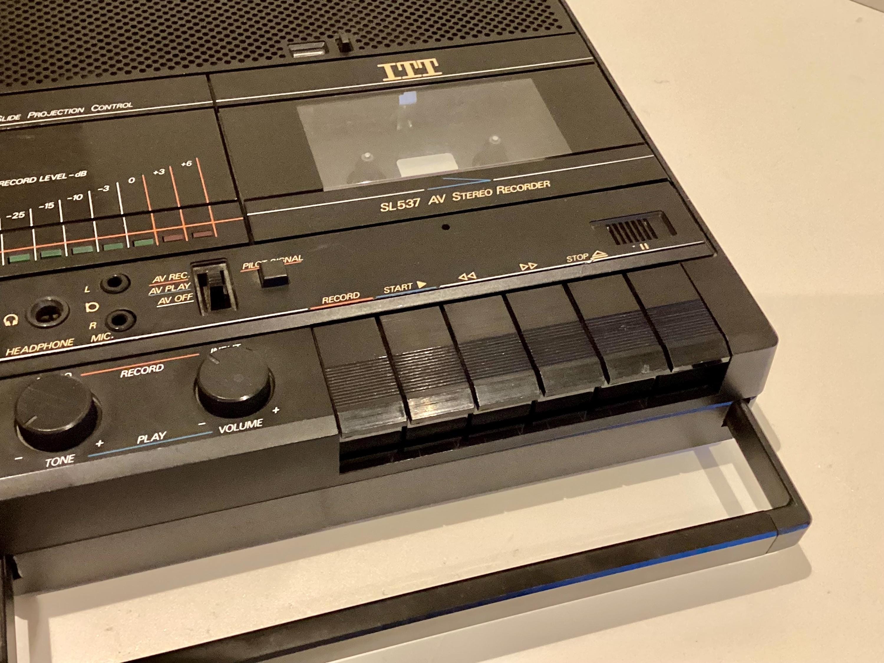 Vintage Cassette Recorder ITT Nokia SL 537 A (1980s), Stereo Portable, Slide Projector Control, Working — photo 6 of 10