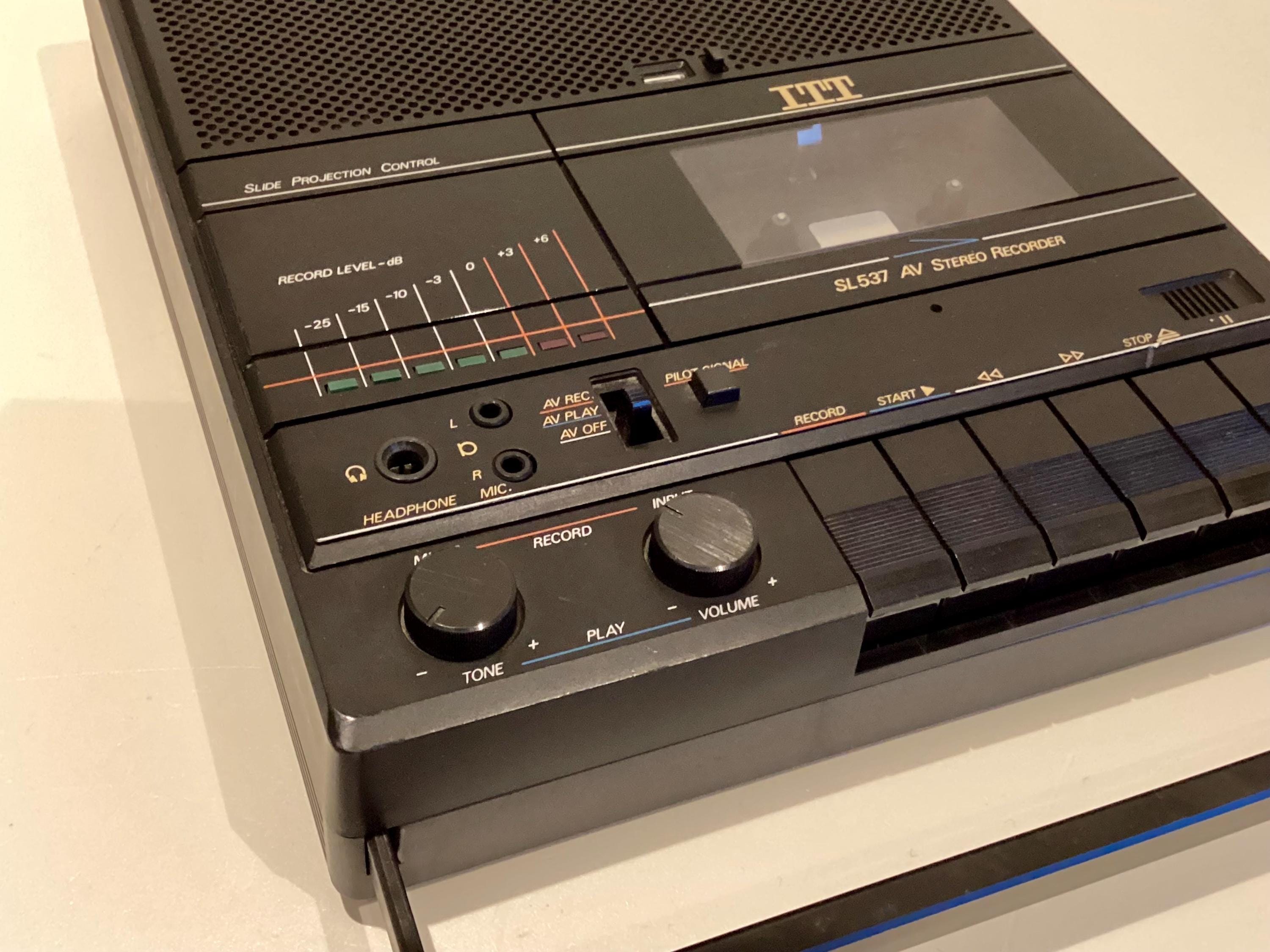 Vintage Cassette Recorder ITT Nokia SL 537 A (1980s), Stereo Portable, Slide Projector Control, Working — photo 7 of 10