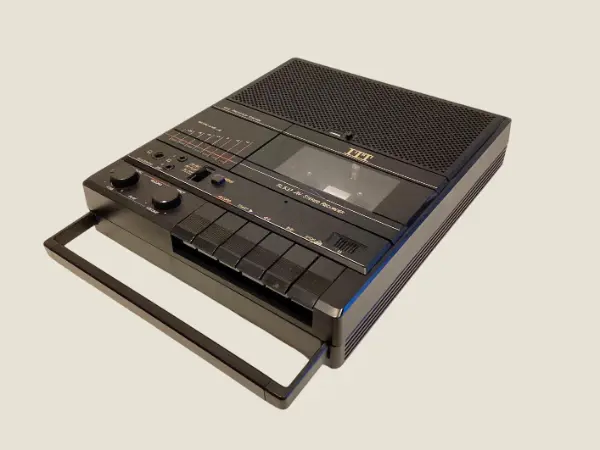 Vintage Cassette Recorder ITT Nokia SL 537 A (1980s), Stereo Portable, Slide Projector Control, Working