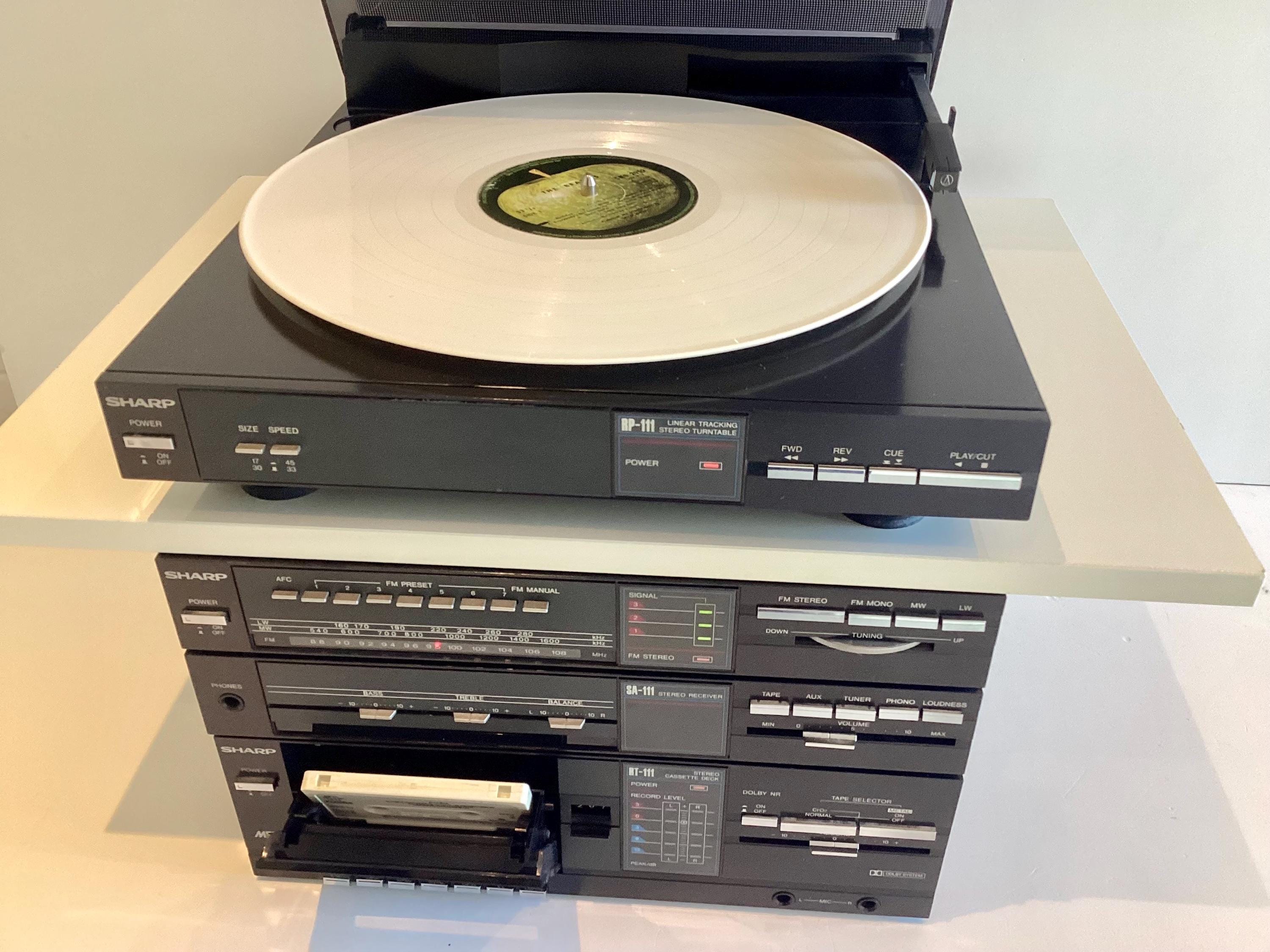 Vintage Sharp Stereo System Turntable Cassette Receiver SA-111 RT-111 RP-111 Made in Japan — photo 11 of 11
