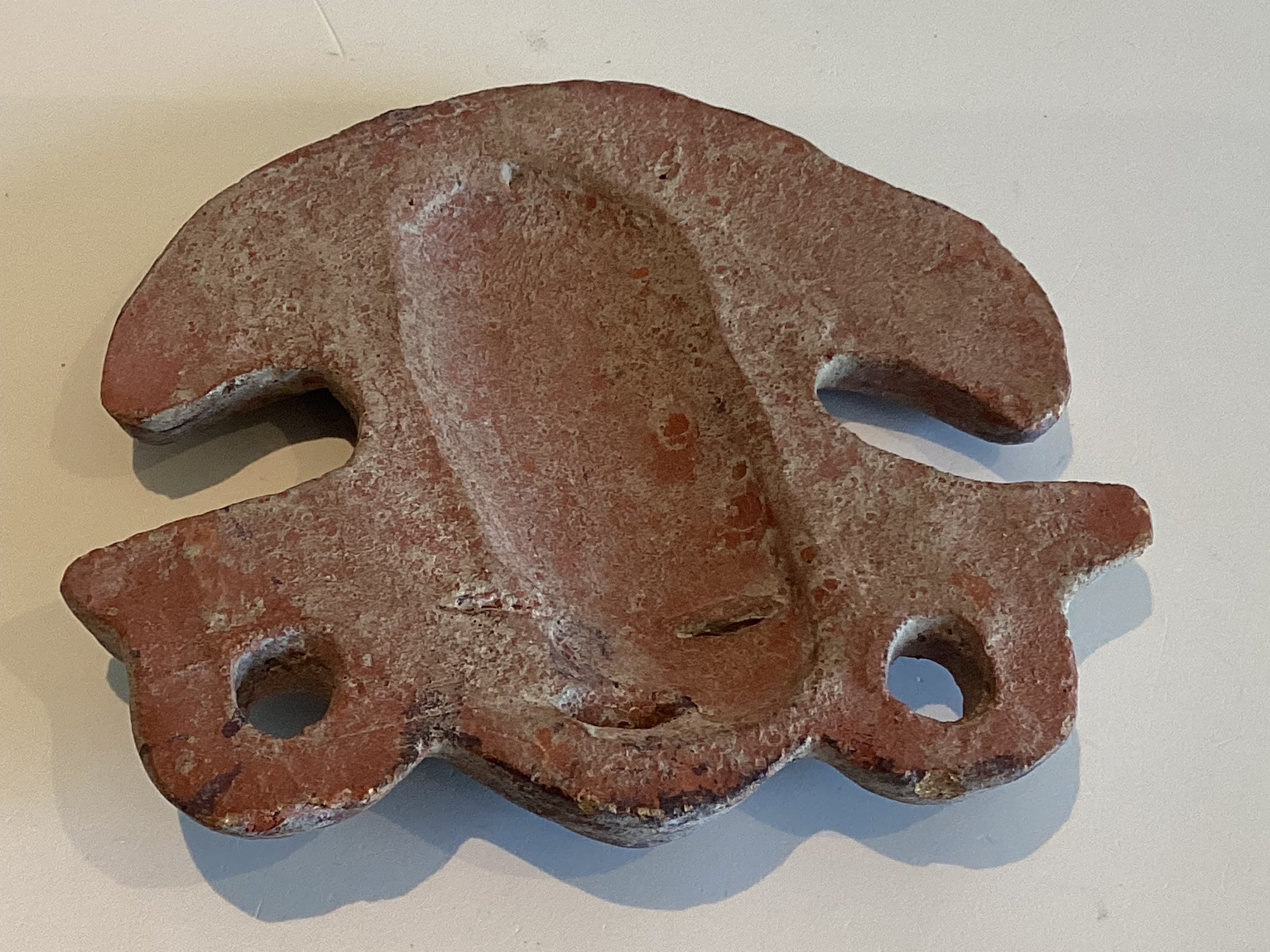 Vintage Mexican Mask | 1950s Folk Art Terracotta, Aztec Style Face Pottery — photo 5 of 5