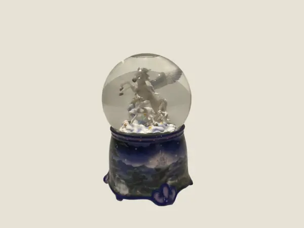 Vintage Musical Sphere | Rotating Pegasus Glass Globe, "Magic Flute" Melody Working