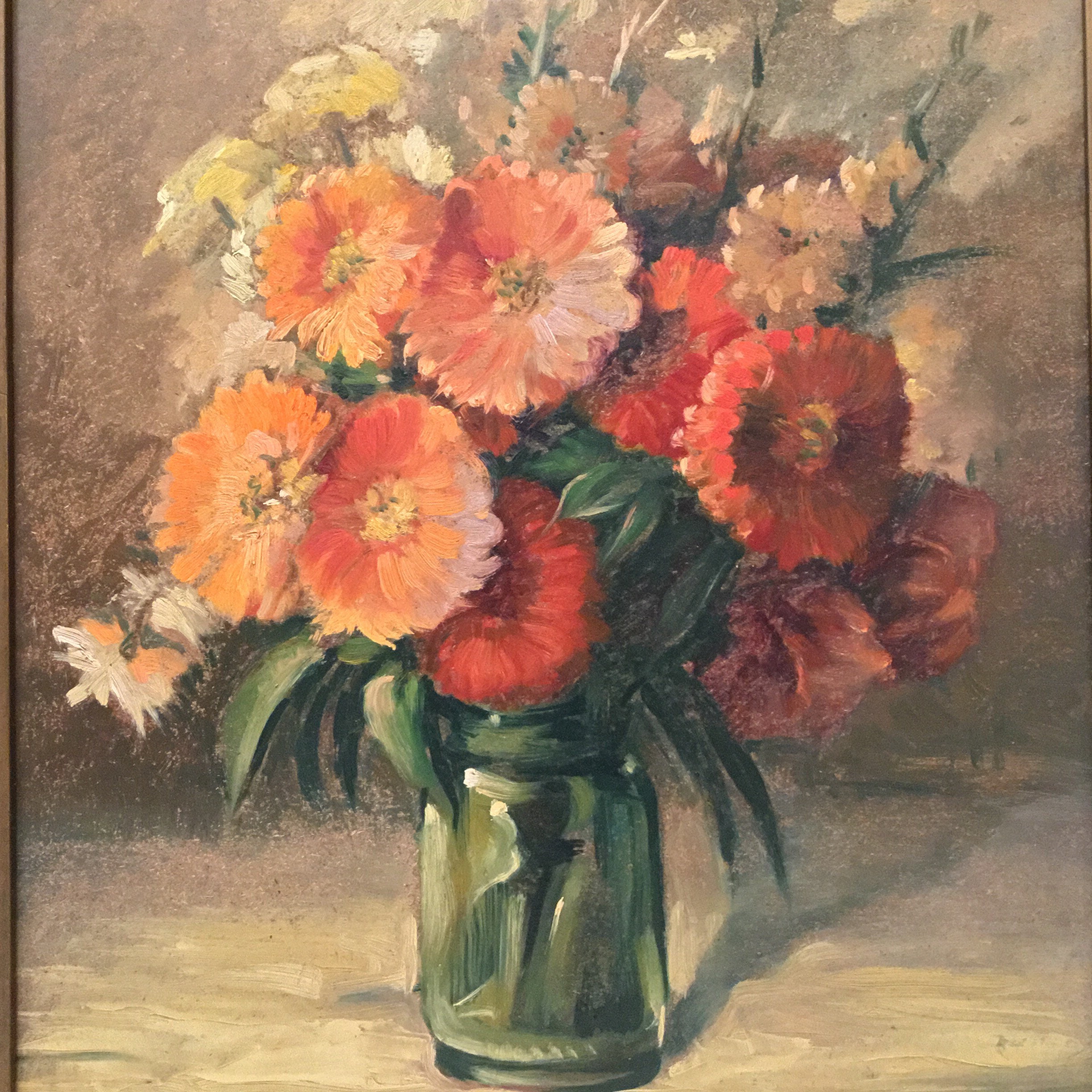 Vintage Painting – Mixed Floral Composition (1960s) Robert Lombaert — photo 5 of 9
