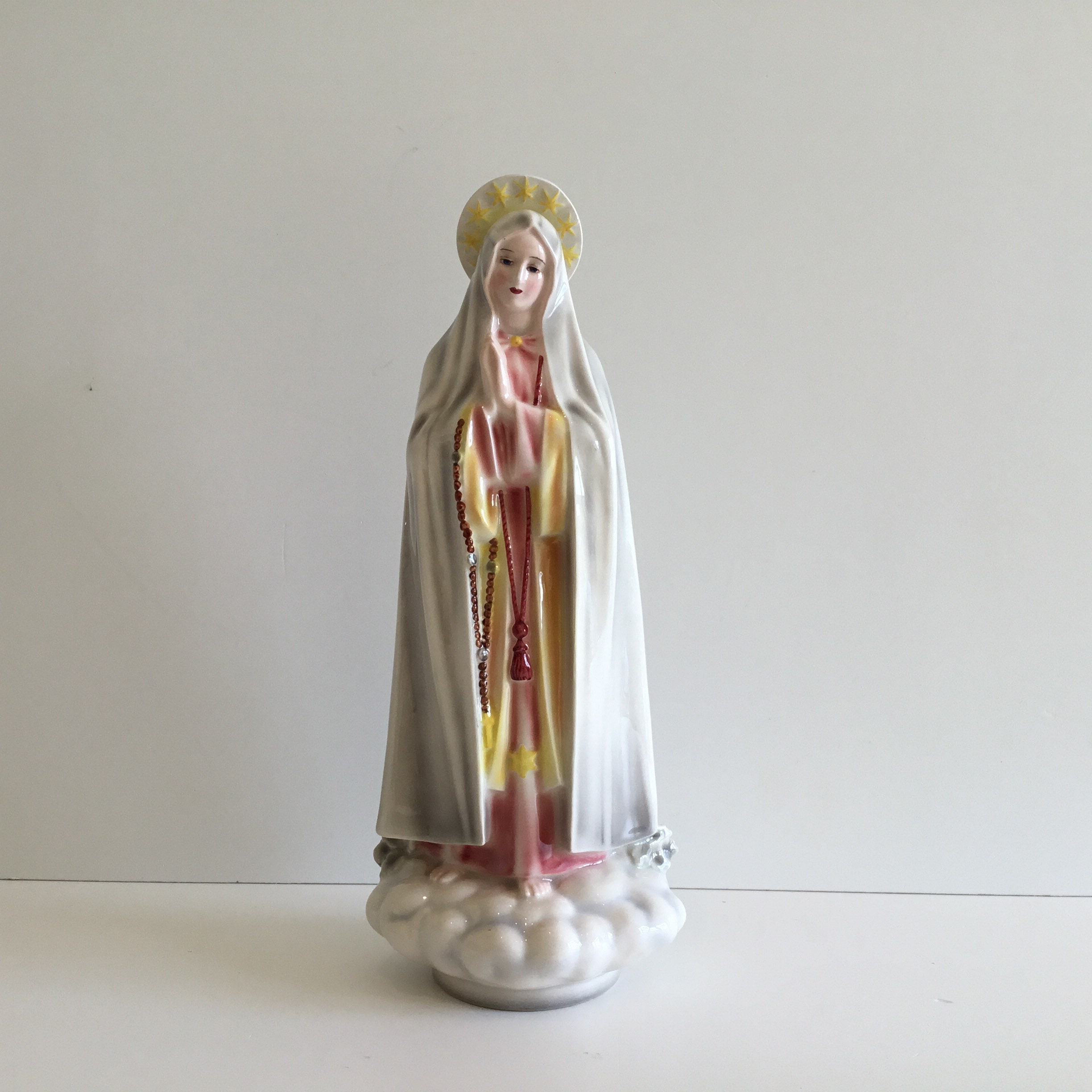 Vintage Porcelain Figurine | Keramos Wien Austria 1920s, Saint Mary Hand Painted Collectible — photo 2 of 9