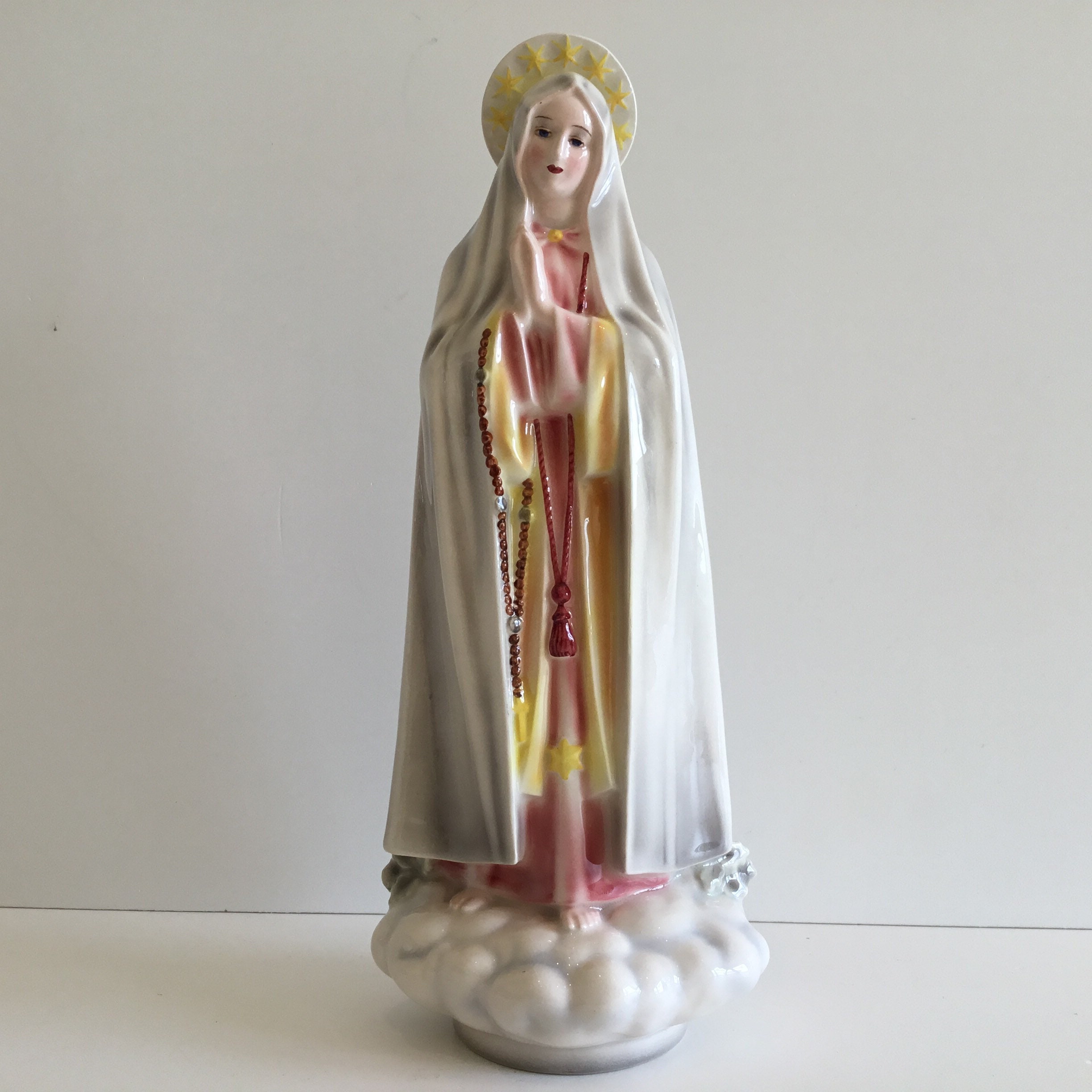 Vintage Porcelain Figurine | Keramos Wien Austria 1920s, Saint Mary Hand Painted Collectible — photo 3 of 9
