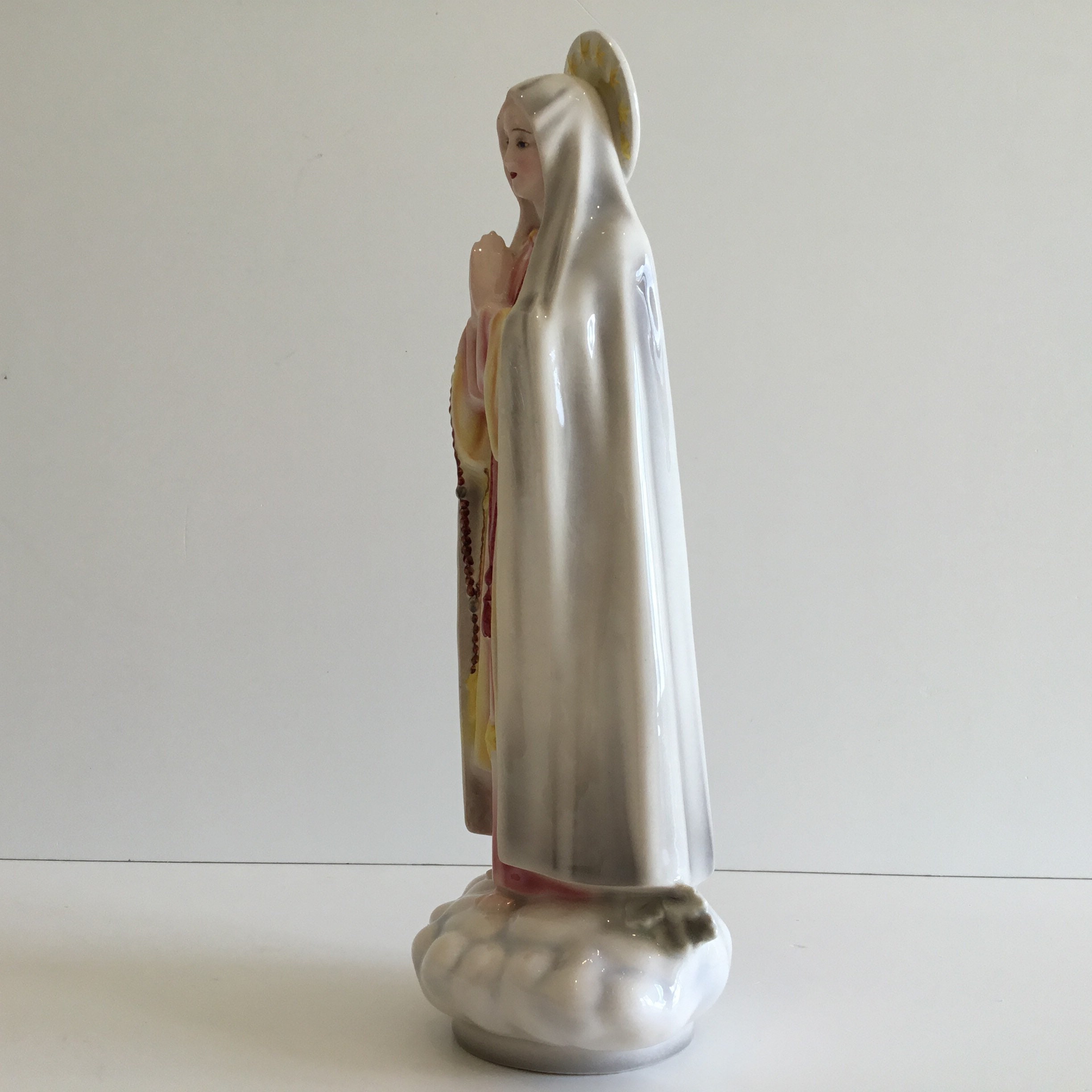 Vintage Porcelain Figurine | Keramos Wien Austria 1920s, Saint Mary Hand Painted Collectible — photo 6 of 9