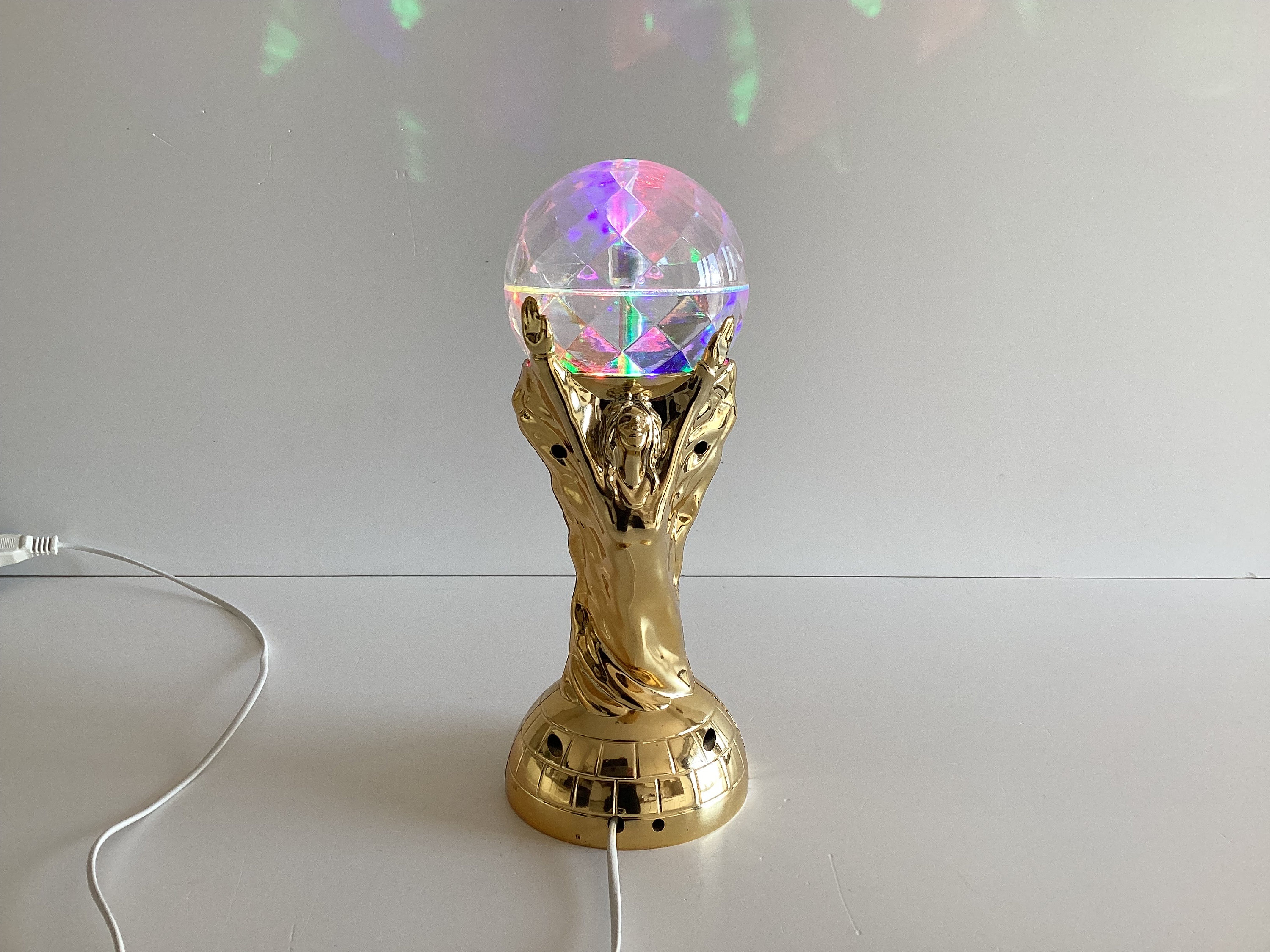 Vintage Psychedelic Lamp | 1970s Italian World Cup Design, Rotating Prism Light Effect — photo 2 of 7