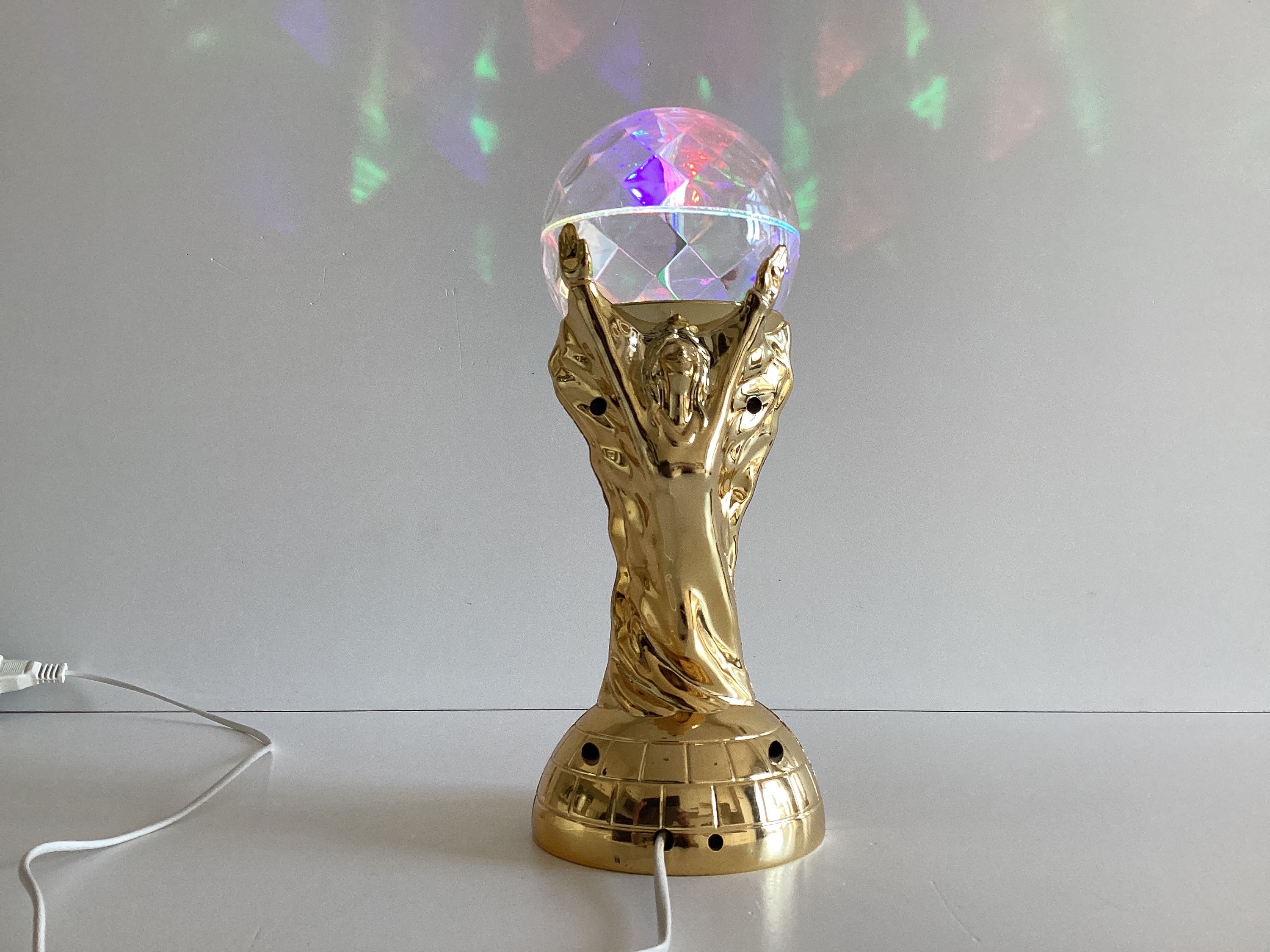 Vintage Psychedelic Lamp | 1970s Italian World Cup Design, Rotating Prism Light Effect — photo 3 of 7