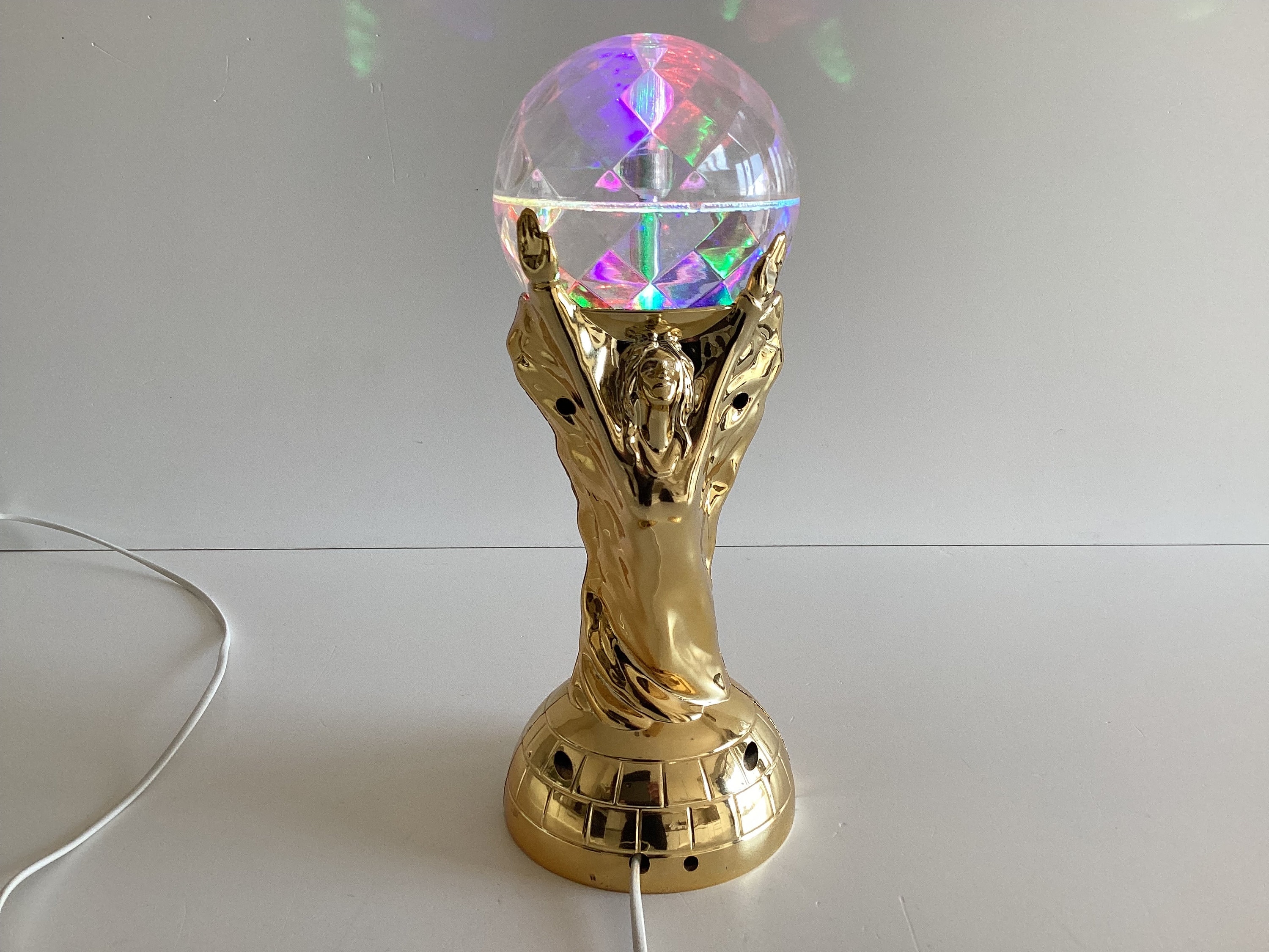Vintage Psychedelic Lamp | 1970s Italian World Cup Design, Rotating Prism Light Effect — photo 4 of 7