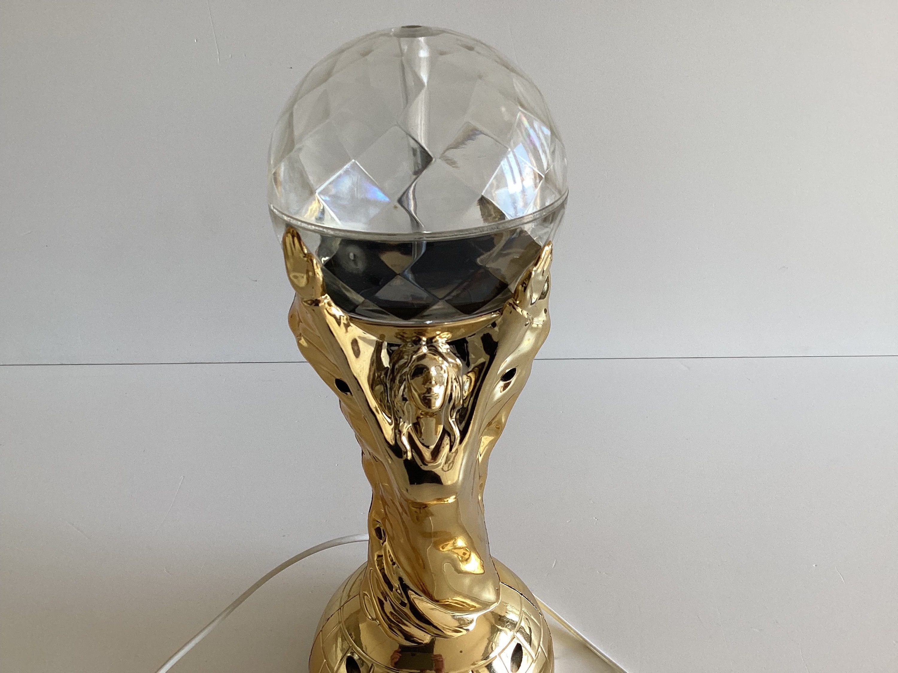 Vintage Psychedelic Lamp | 1970s Italian World Cup Design, Rotating Prism Light Effect — photo 6 of 7
