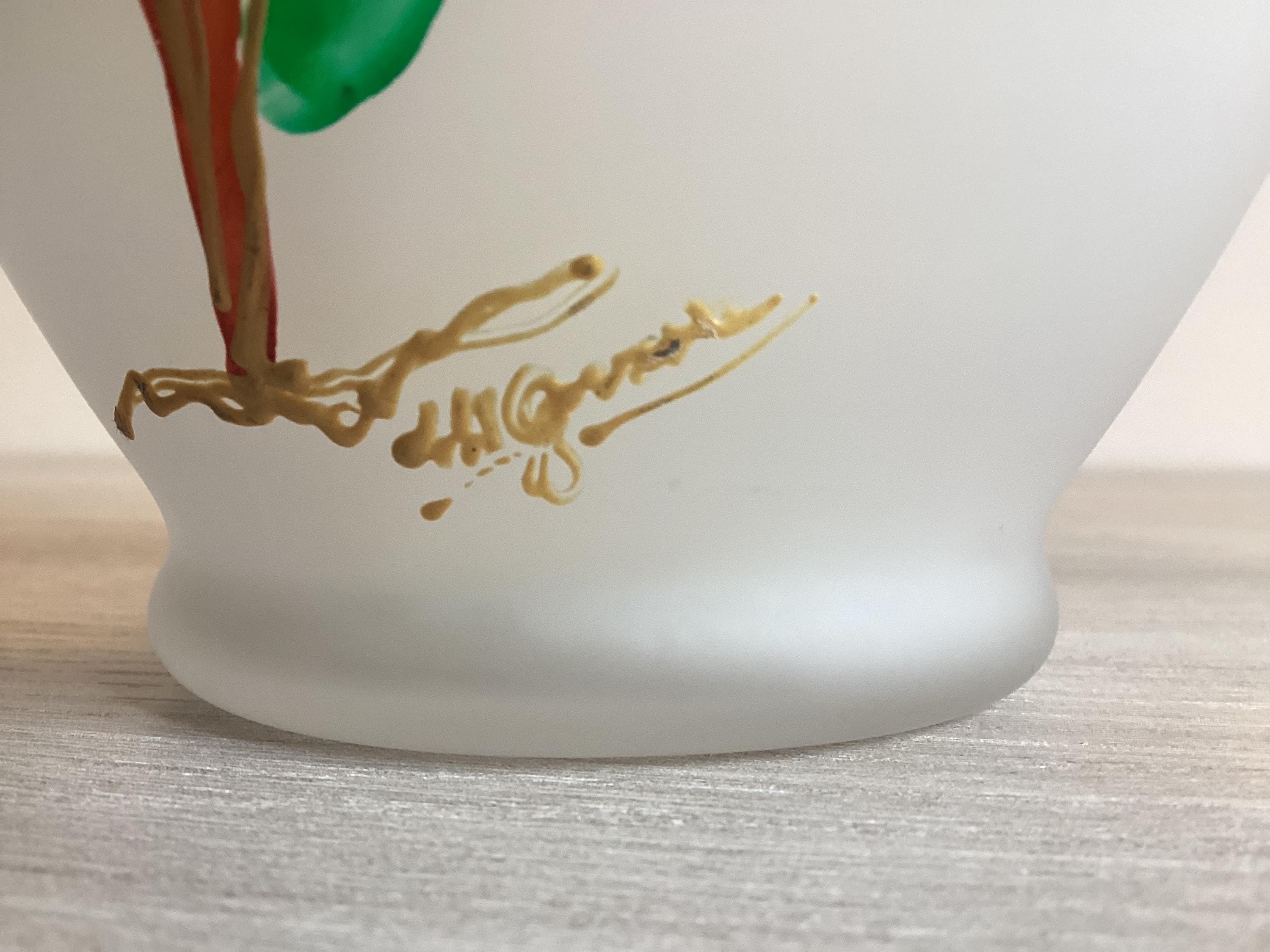 Glass Vase | 1930s Hand Painted Collectible Japanese Jar With Lid, Home Decor — photo 9 of 9