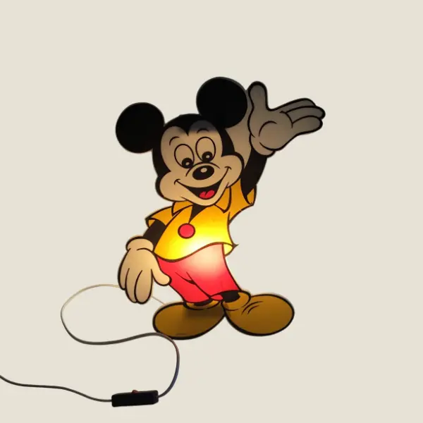 Mickey Mouse Wall Lamp - PVC (1970s) Walt Disney