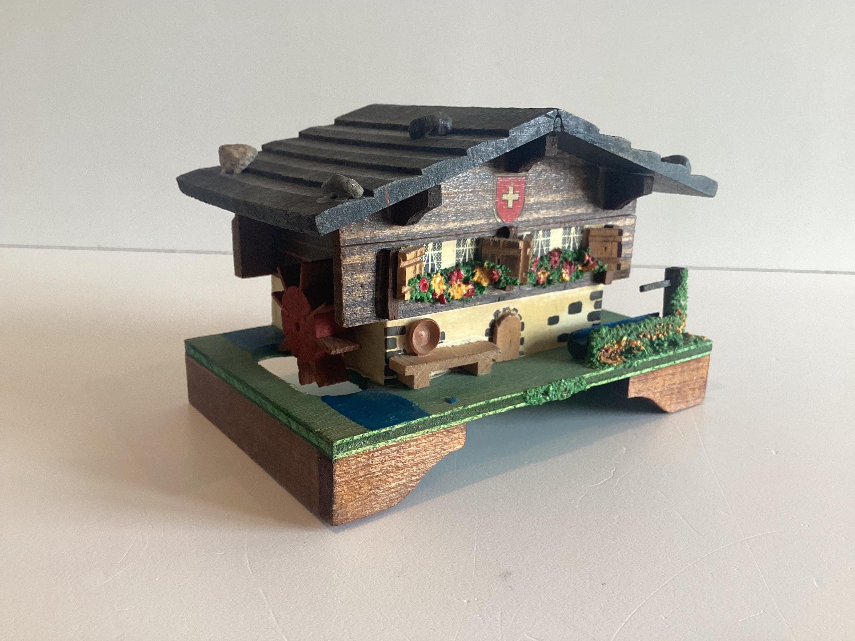 Vintage Music Box (1950s) Working Windmill Swiss Movement Collectible Chalet — photo 2 of 9