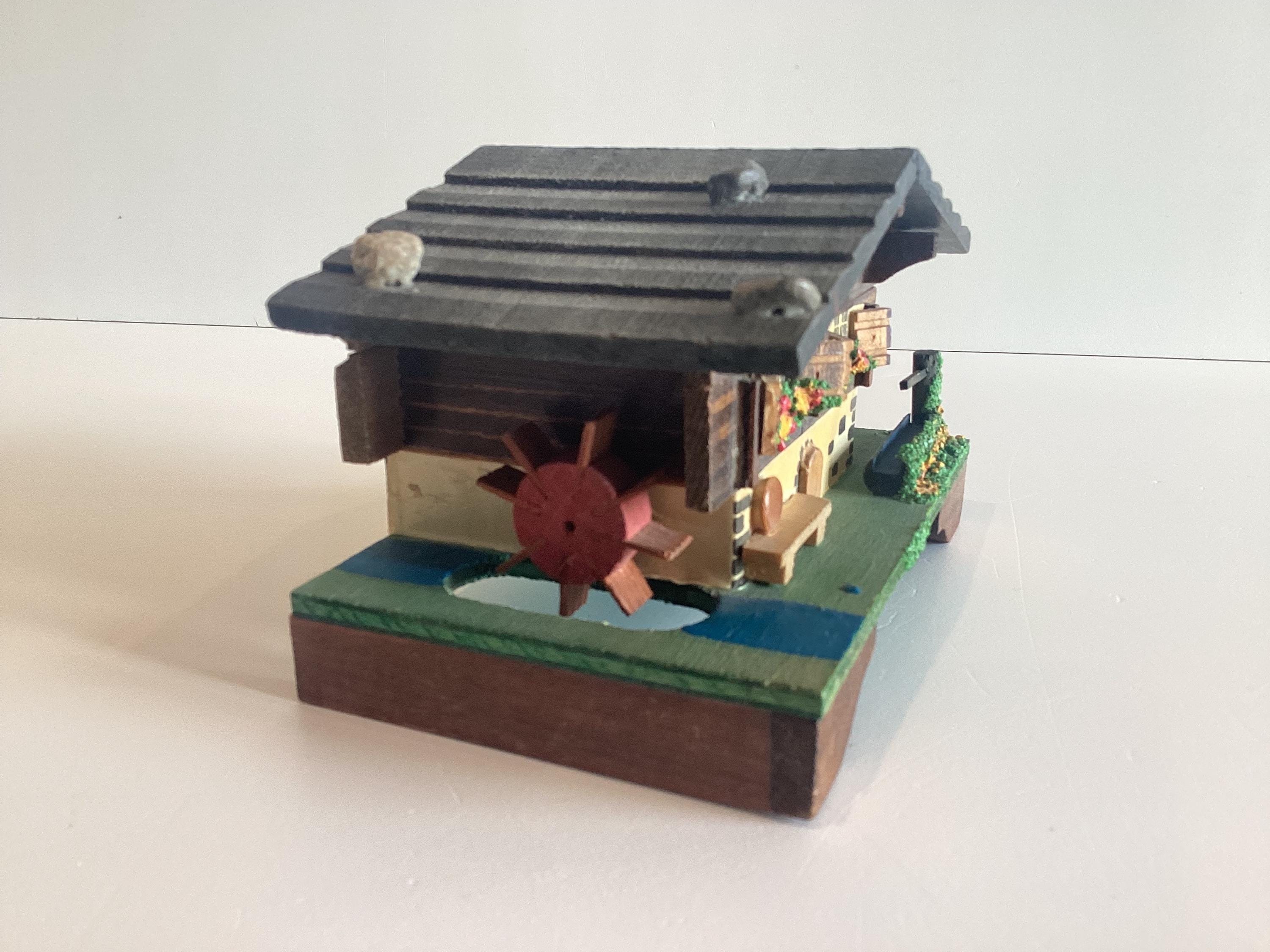 Vintage Music Box (1950s) Working Windmill Swiss Movement Collectible Chalet — photo 4 of 9