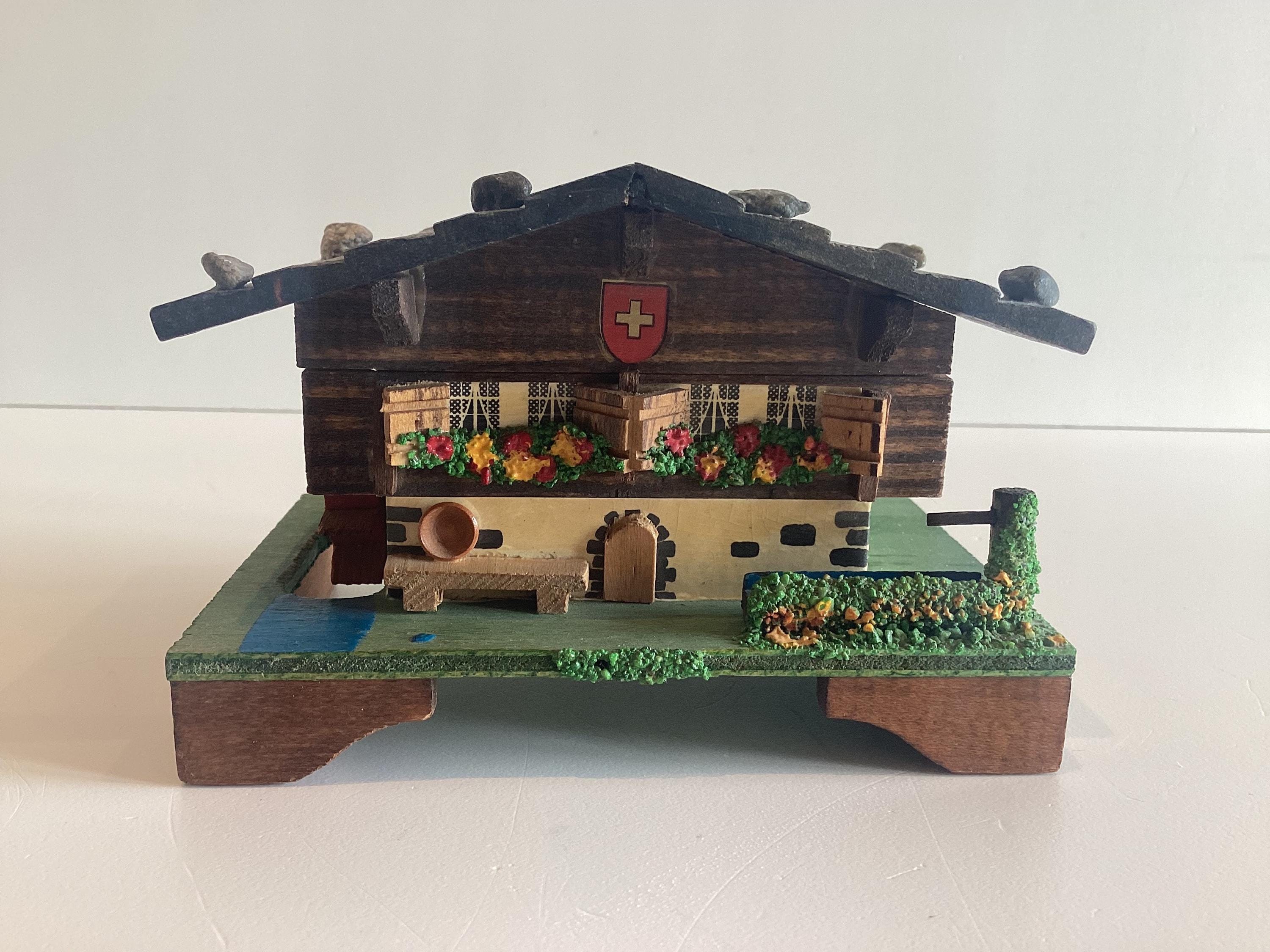 Vintage Music Box (1950s) Working Windmill Swiss Movement Collectible Chalet — photo 5 of 9