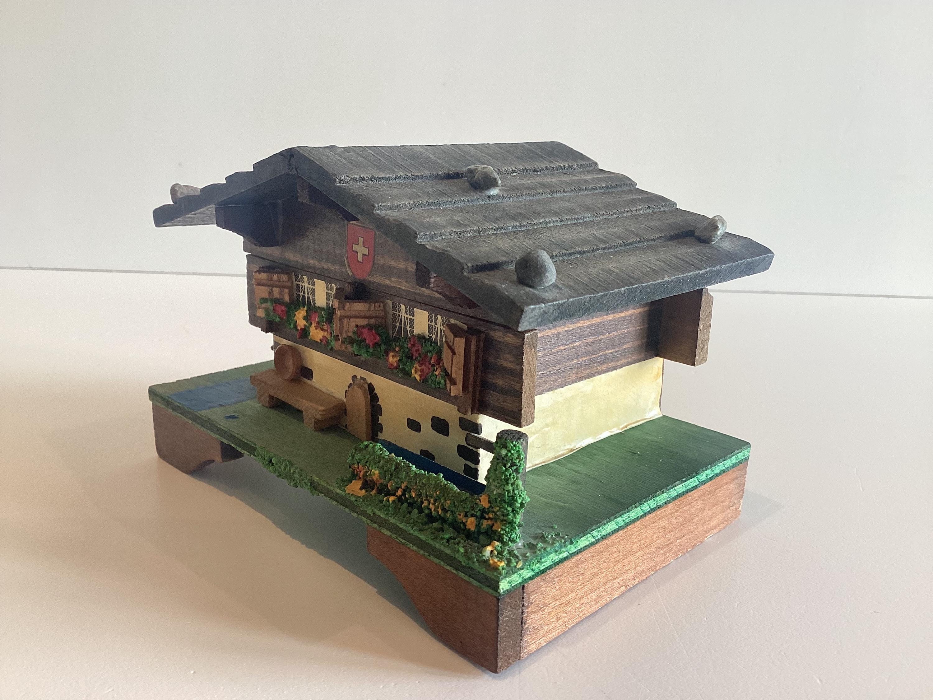 Vintage Music Box (1950s) Working Windmill Swiss Movement Collectible Chalet — photo 6 of 9