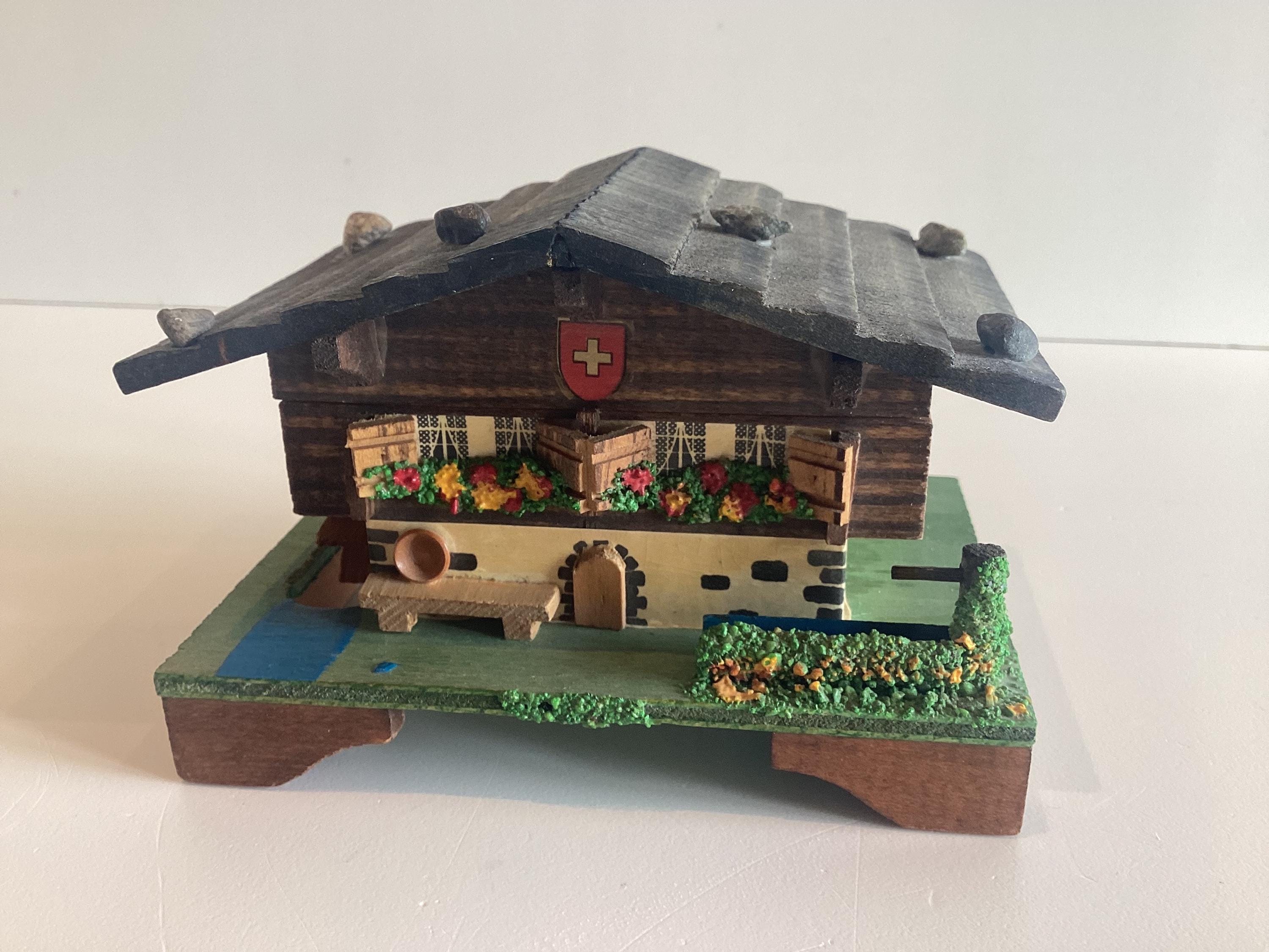 Vintage Music Box (1950s) Working Windmill Swiss Movement Collectible Chalet — photo 7 of 9