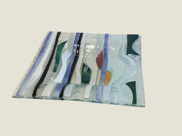 Vintage Glass Centrepiece | Mdina Malta 1970s, Handmade Art Glass Bow