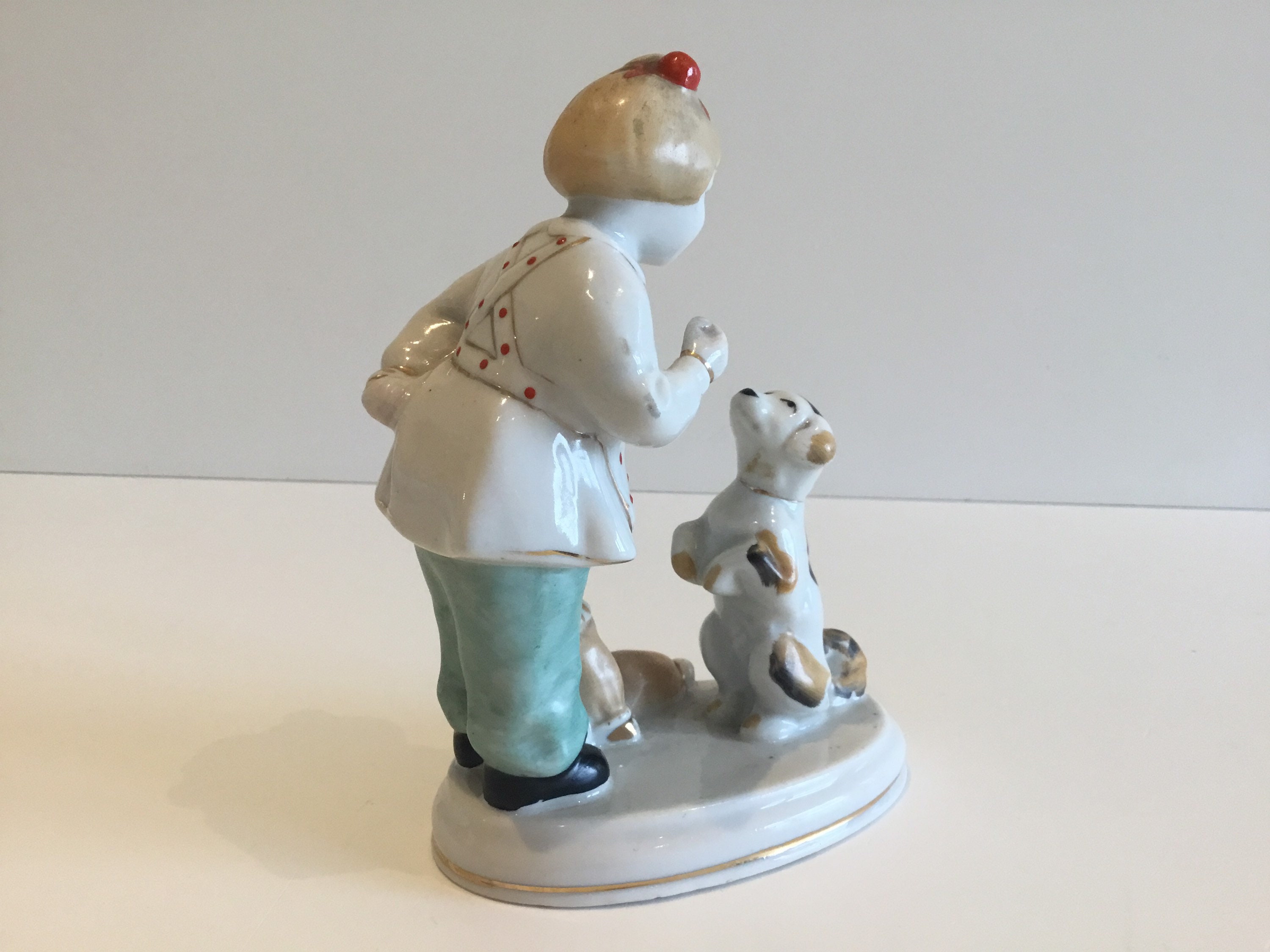 Vintage Porcelain | 1950s Girl with Dog Figurine, Kiev Ceramic Art Factory — photo 7 of 8