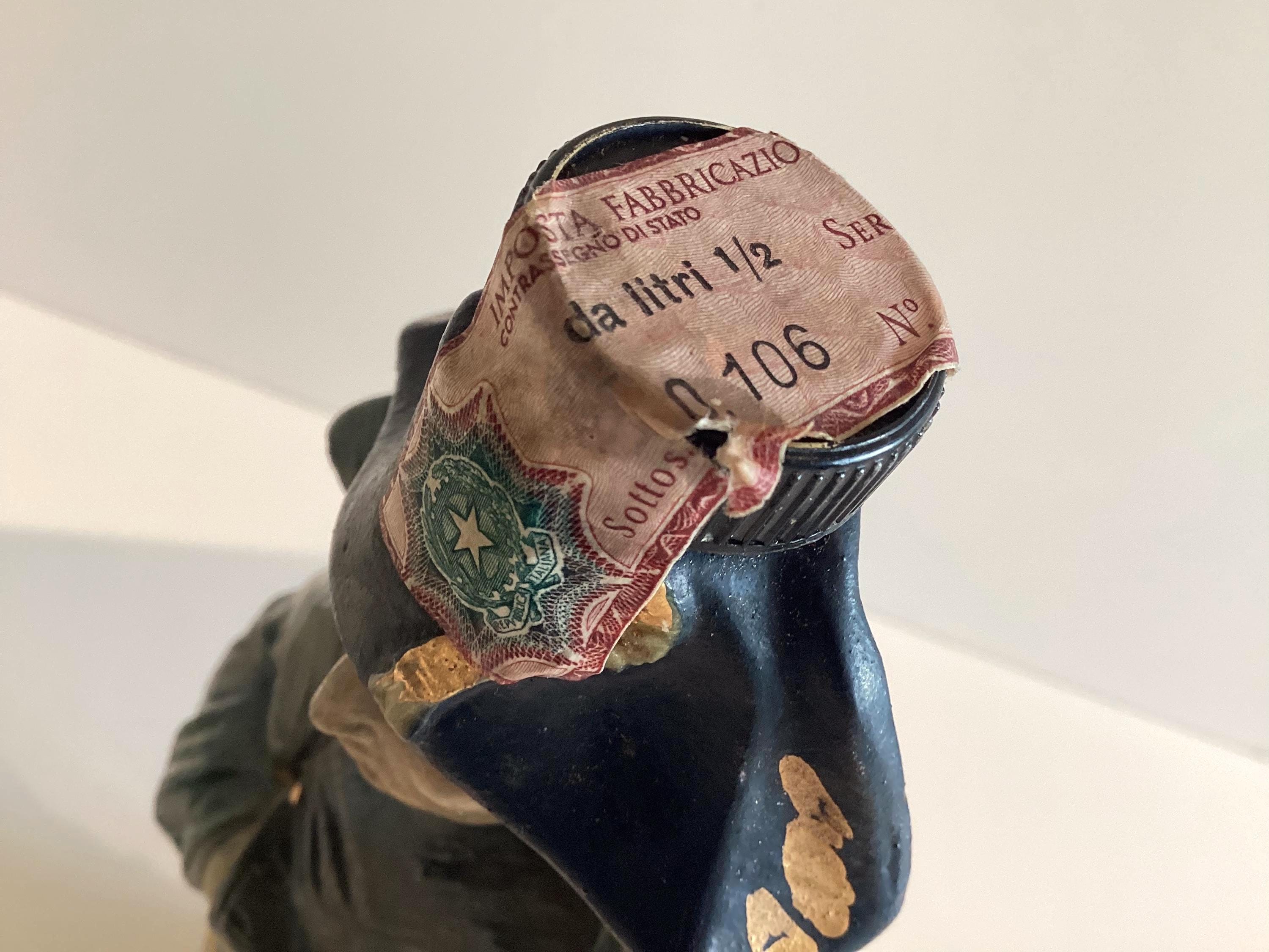 Vintage ARFE Napoleon Decanter | 1960s-70s Italian Ceramic Grappa Bottle, Sealed  (RESERVED) — photo 11 of 11